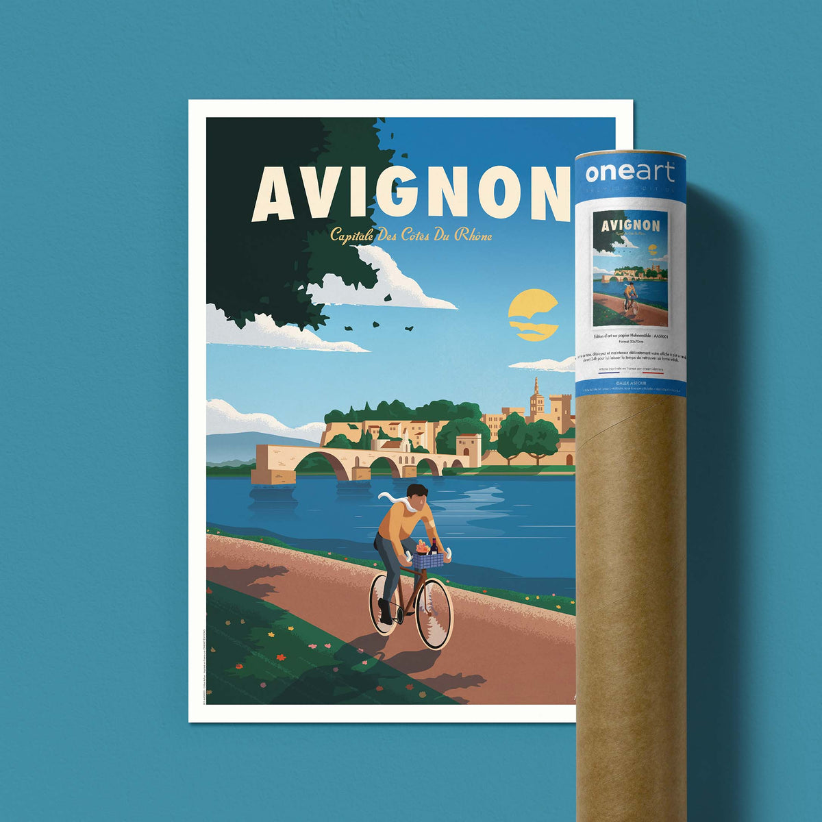 Affiche de voyage France - Avignon par Alex Asfour