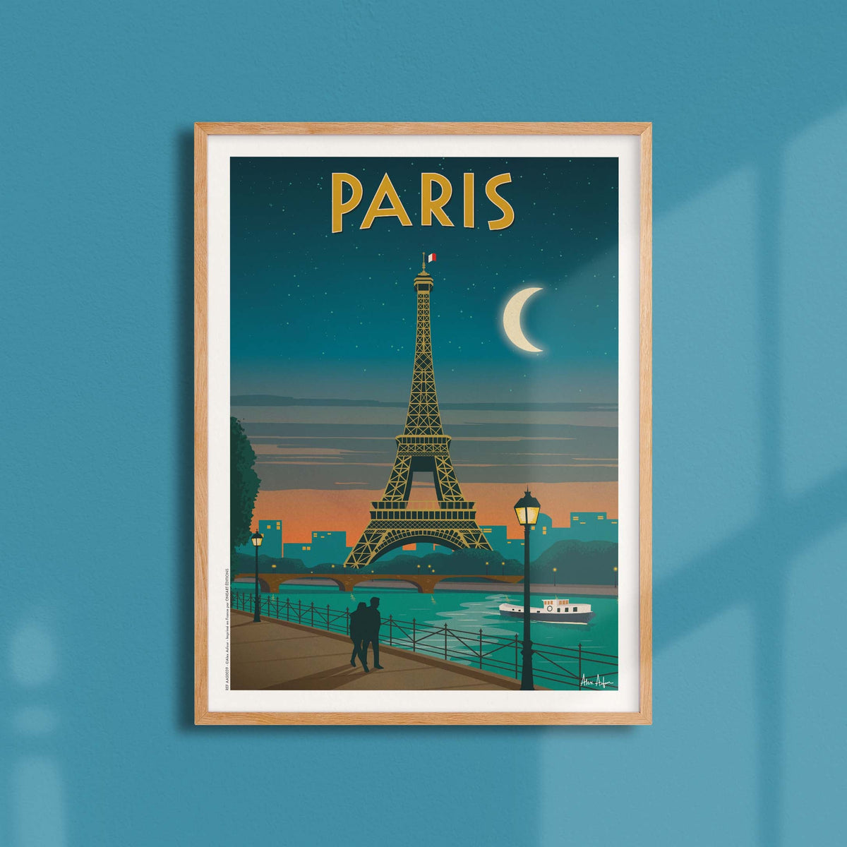 Affiche de voyage France - Paris - Tour Eiffel au clair de lune par Alex Asfour