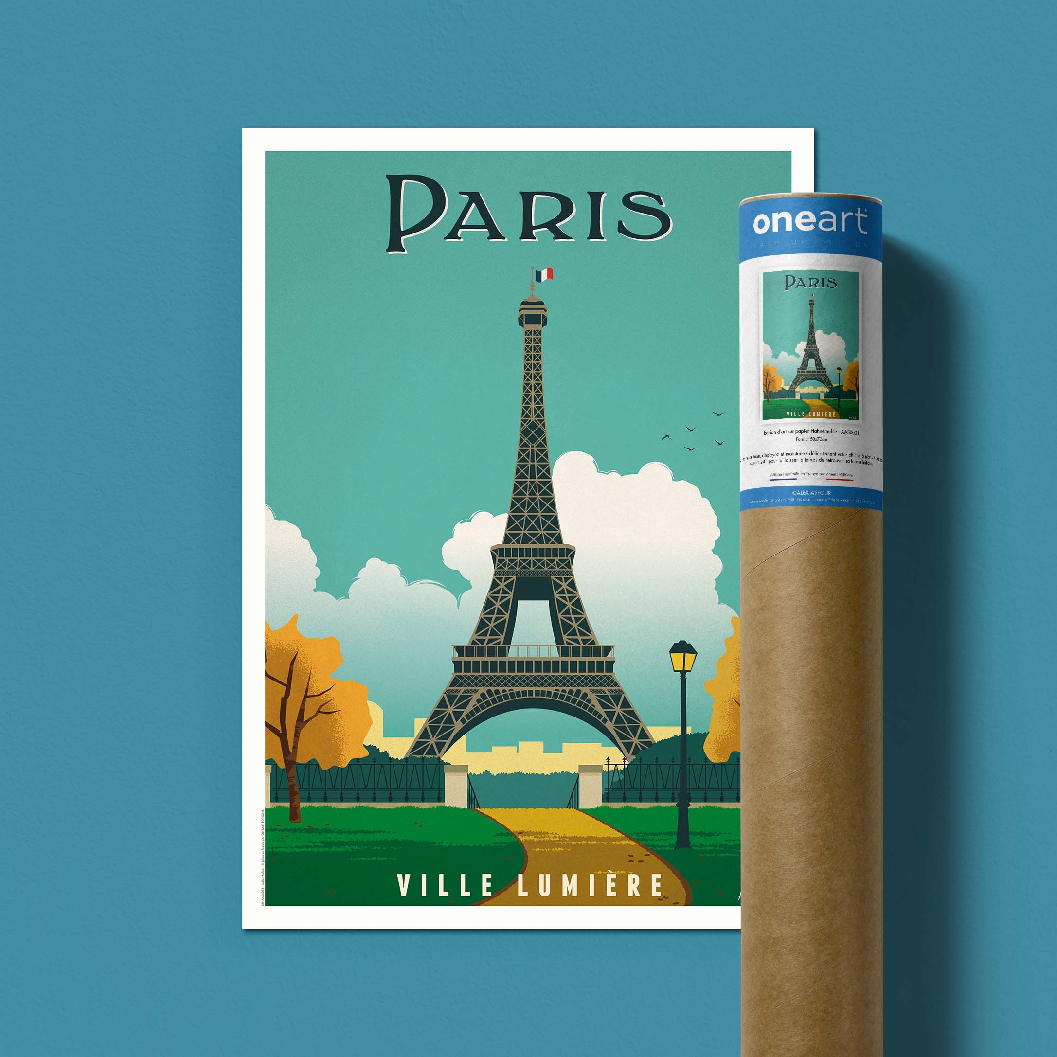 Affiche de voyage France - Paris - Tour Eiffel par Alex Asfour
