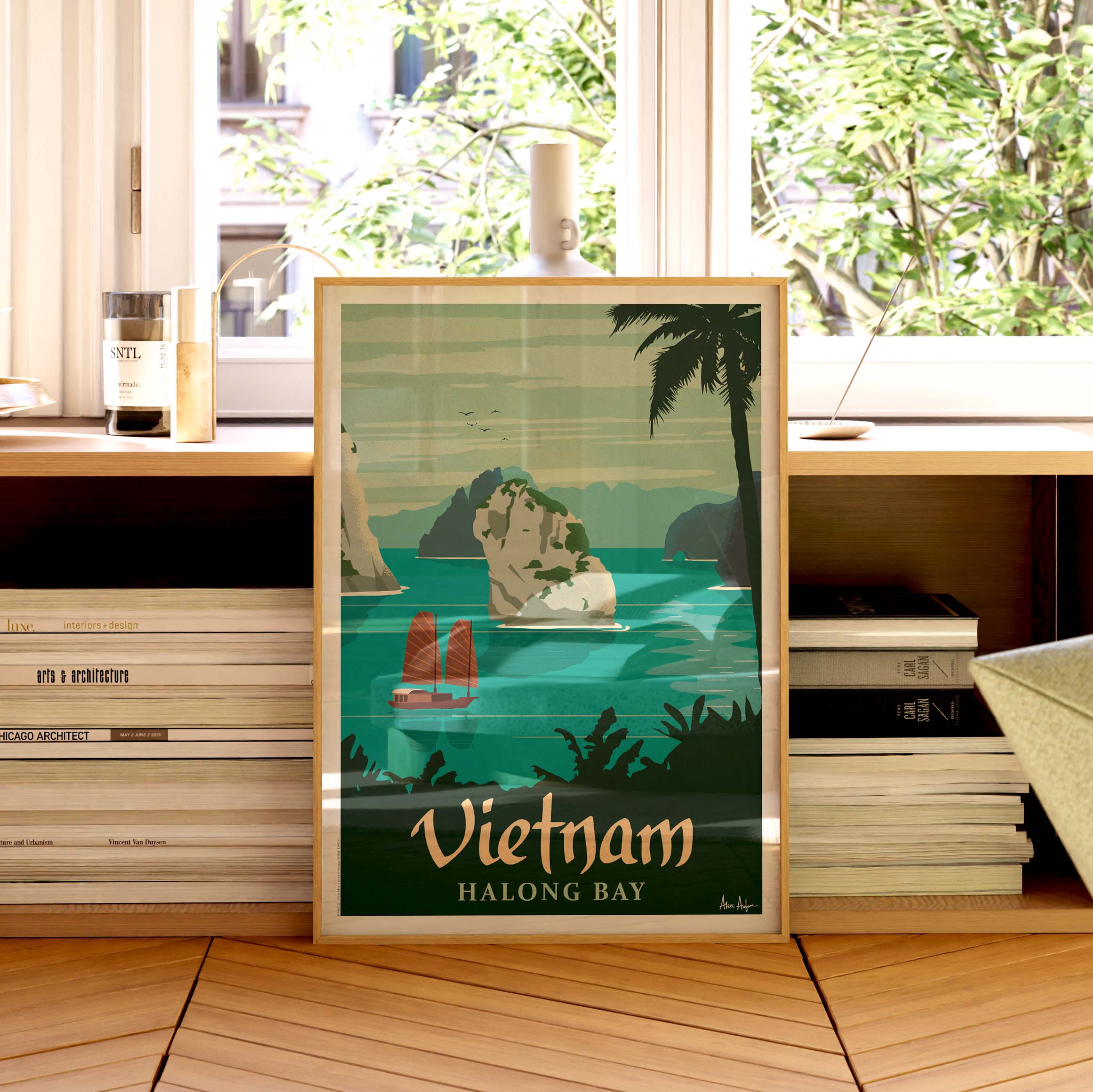 Affiche de voyage Viêt Nam - Baie d’Ha Long par Alex Asfour