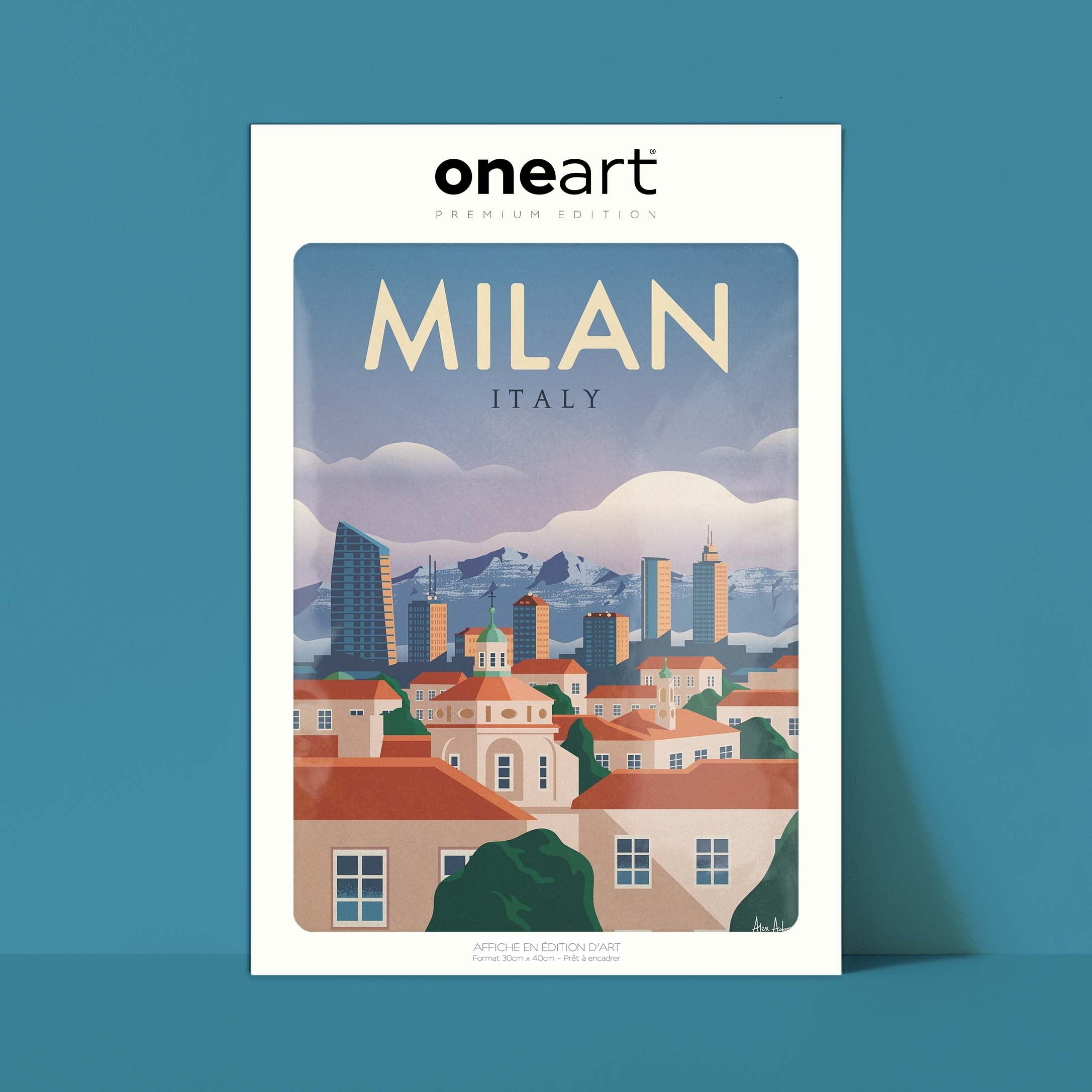 Affiche de voyage Italie - Milan par Alex Asfour