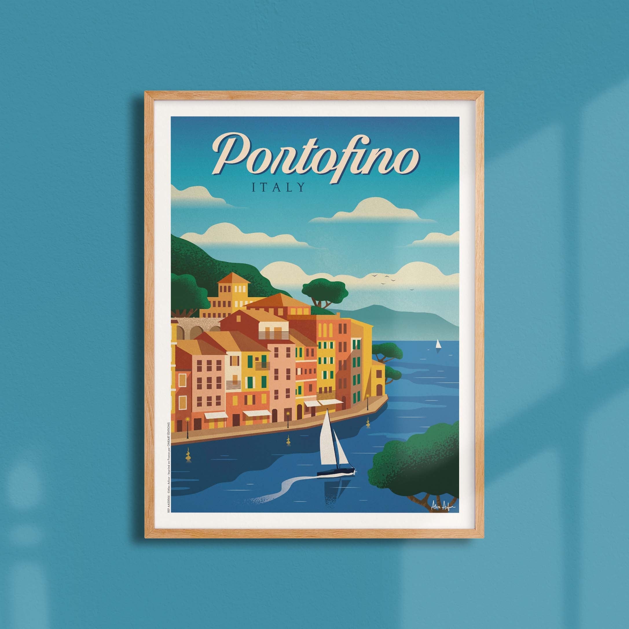 Affiche de voyage Italie - Portofino par Alex Asfour