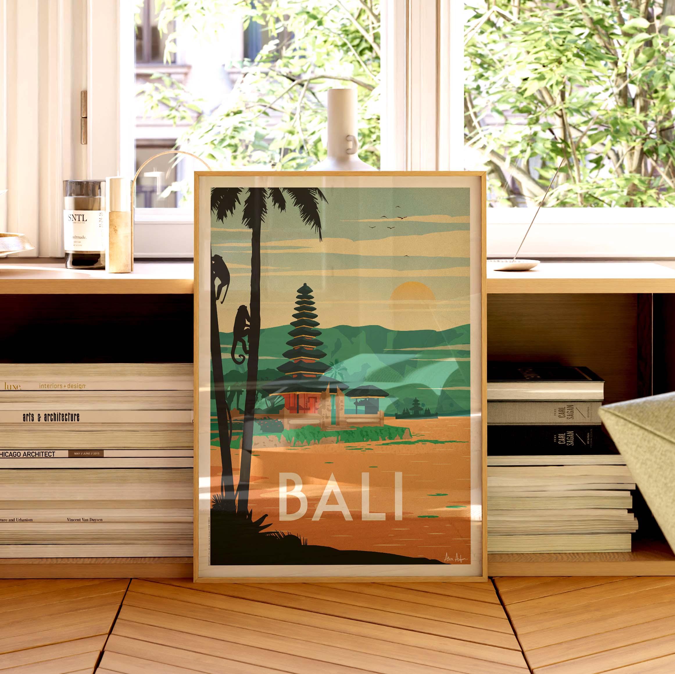 Affiche de voyage Indonésie - Bali par Alex Asfour