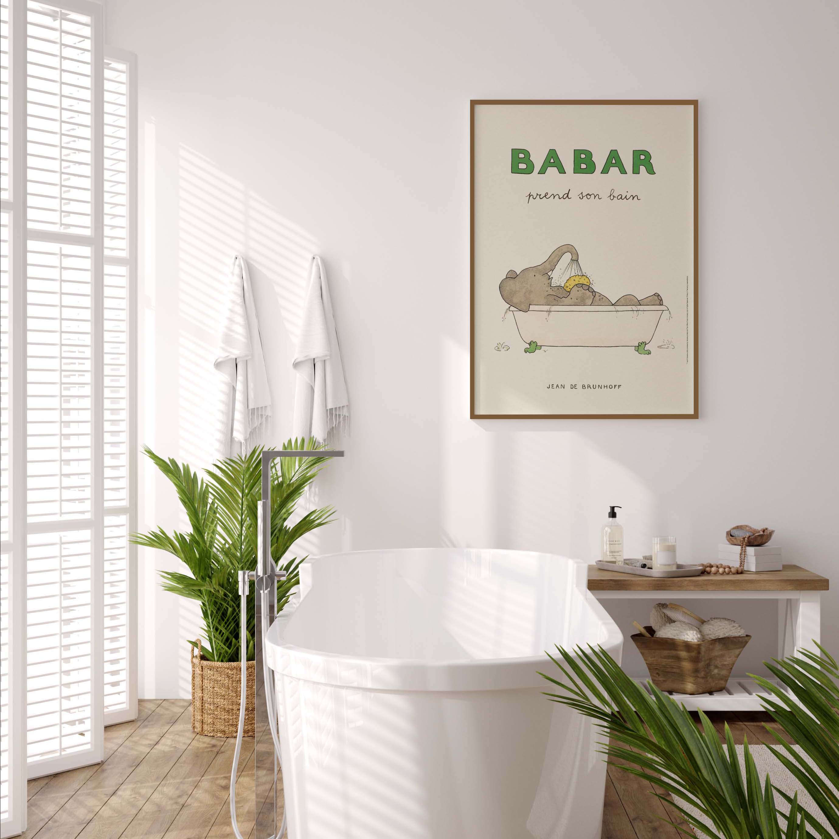 Affiche Babar prend son bain-oneart.fr
