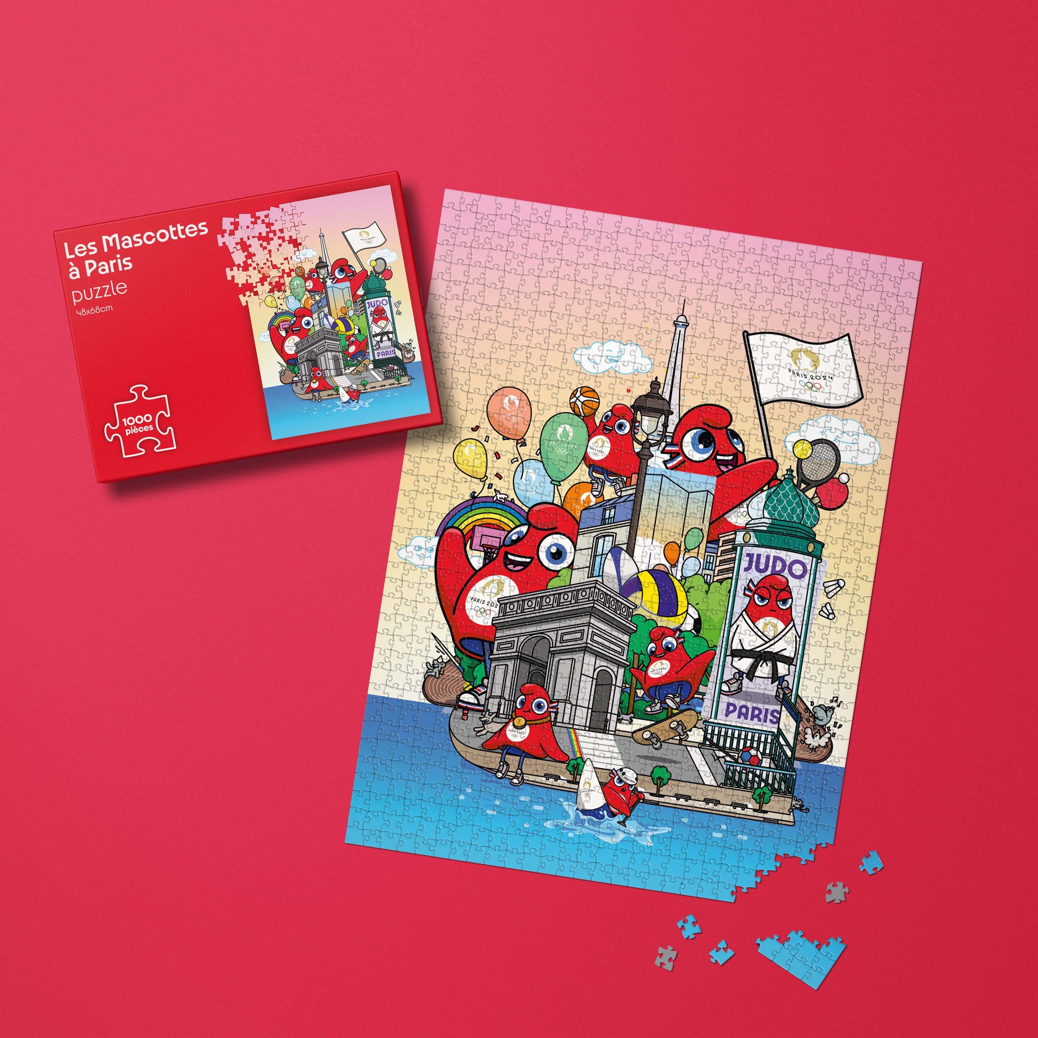 Puzzle Paris 2024 1000 pièces Les Mascottes à Paris
