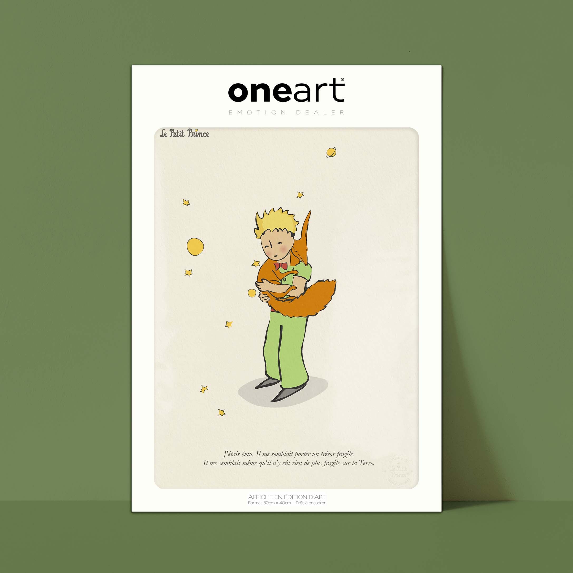Affiche Le petit prince - Renard câlin-oneart.fr