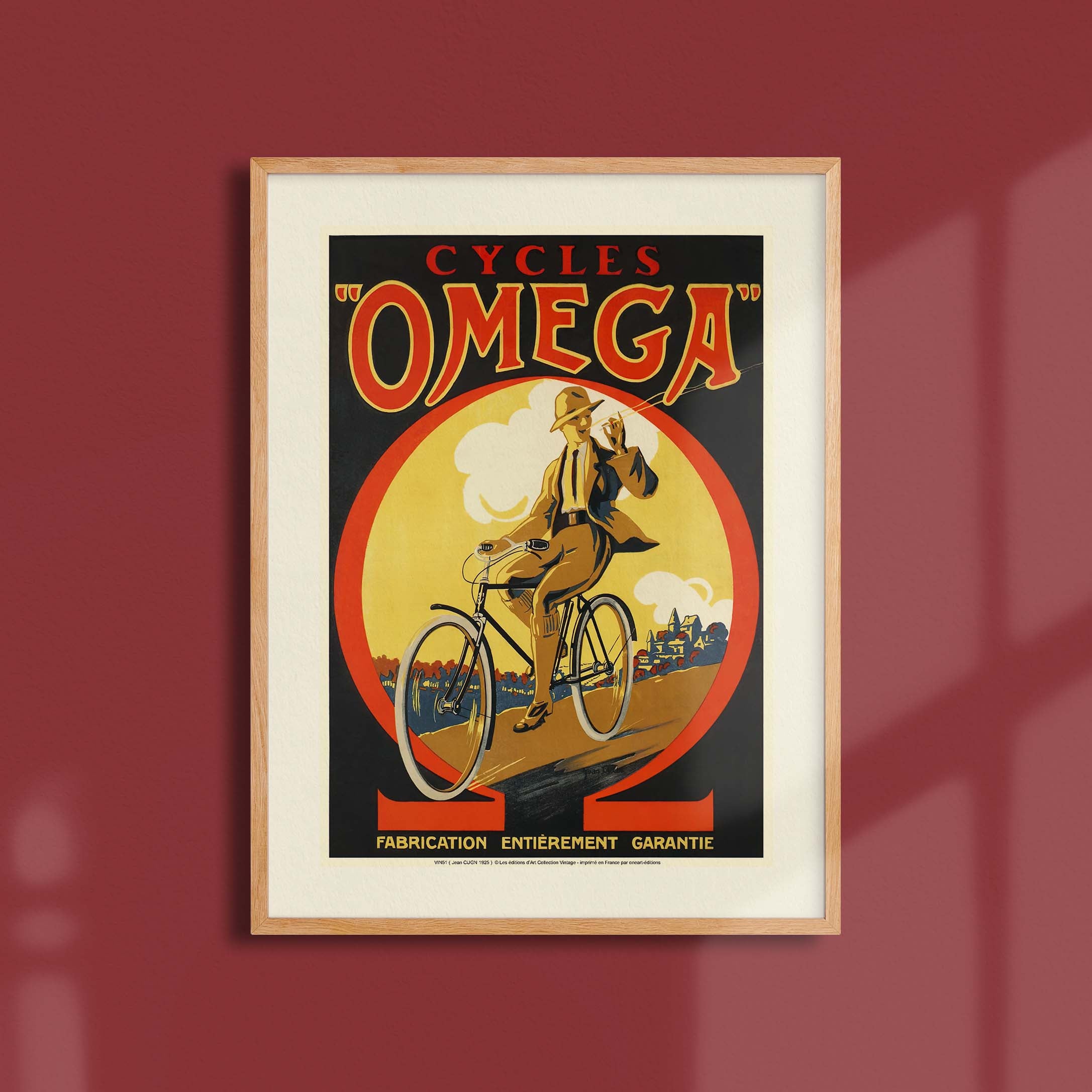 Affiche publicité vintage - Cycles Omega-oneart.fr