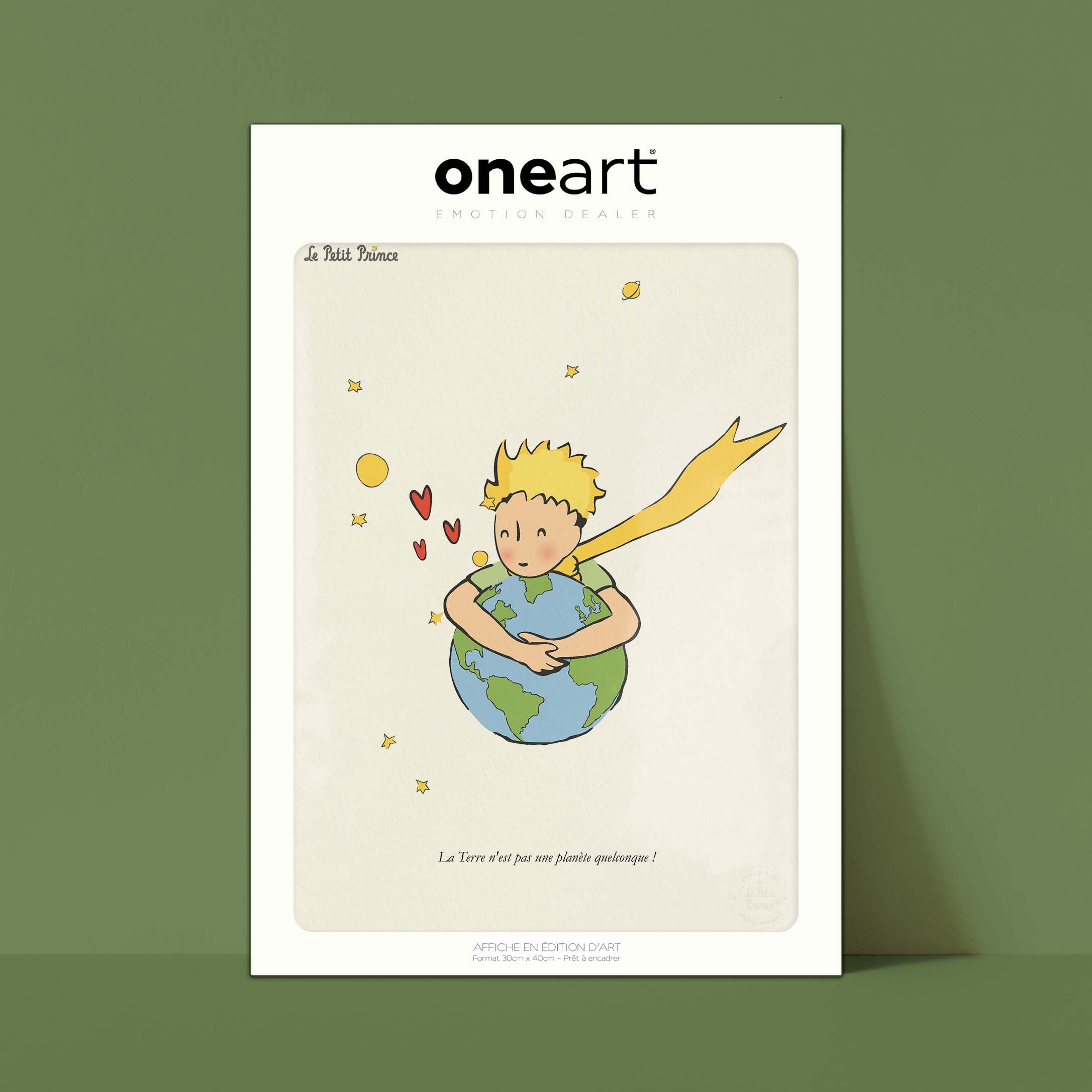 Affiche Le petit prince - Câlin Terre-oneart.fr