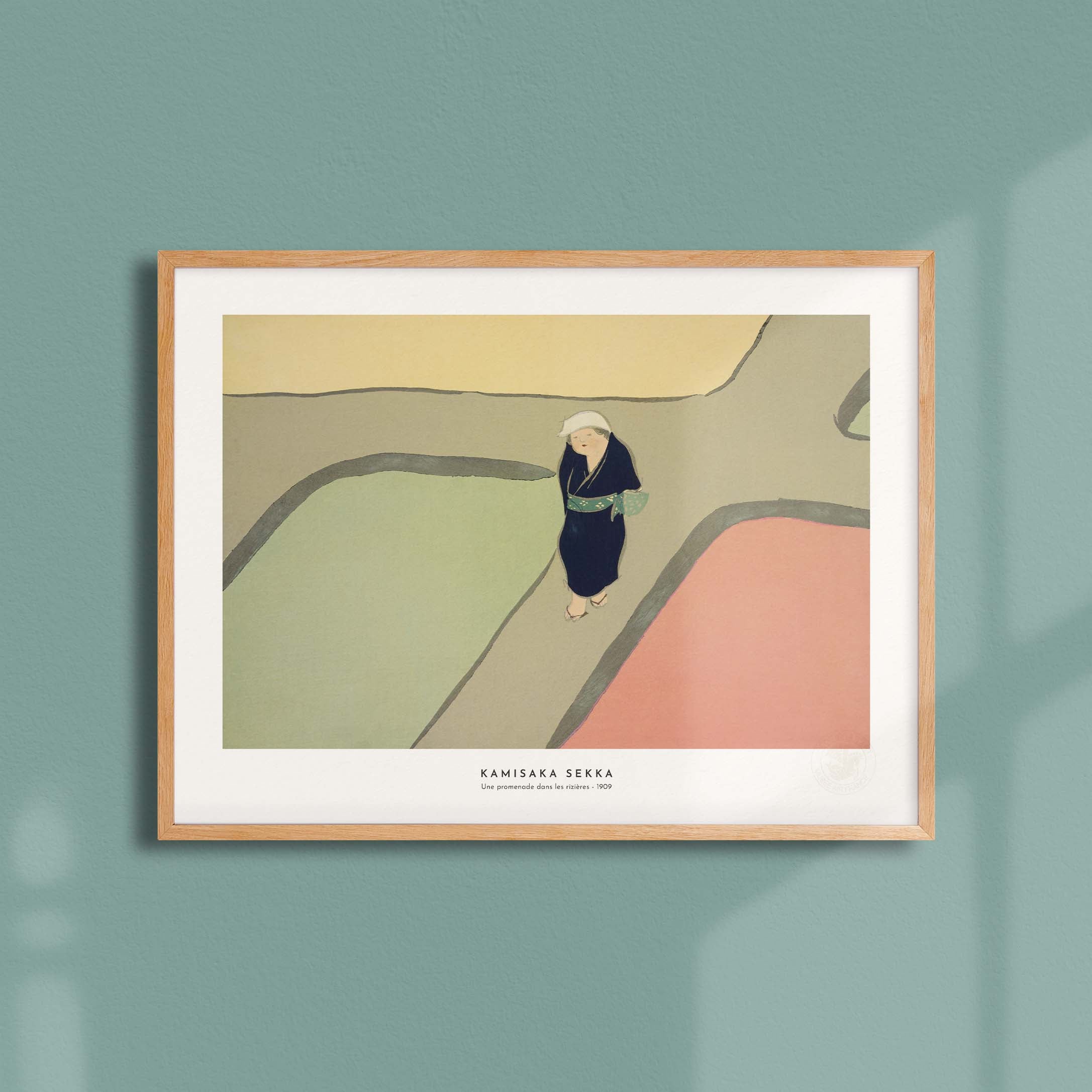 Estampe japonaise - Une promenade dans les rizières-oneart.fr