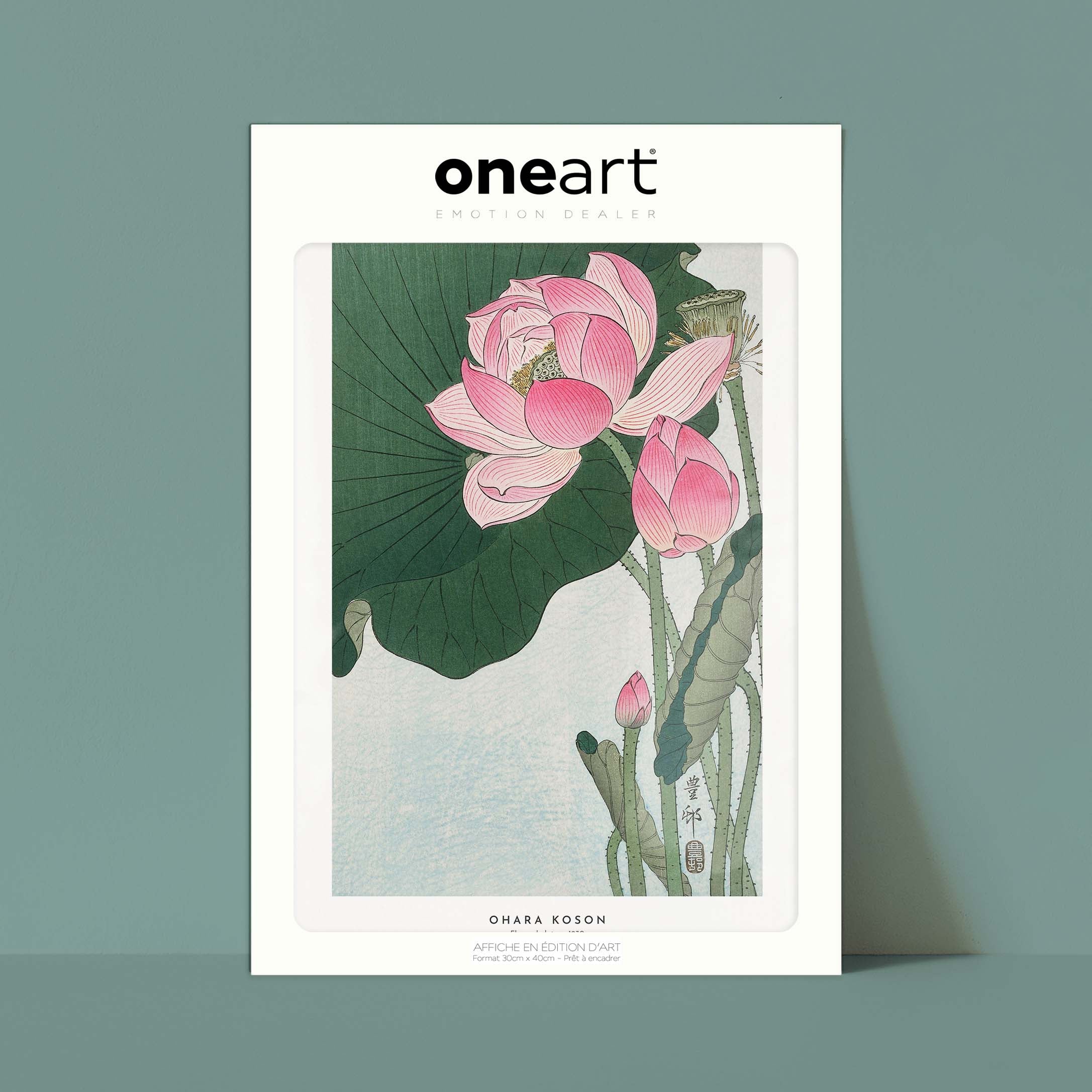 Estampe japonaise - Fleurs de lotus-oneart.fr