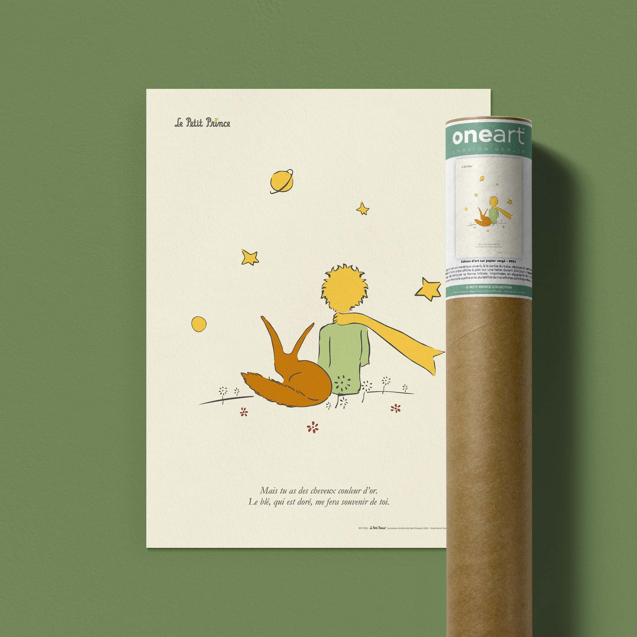 Affiche Le petit prince - Renard et cheveux d'or-oneart.fr