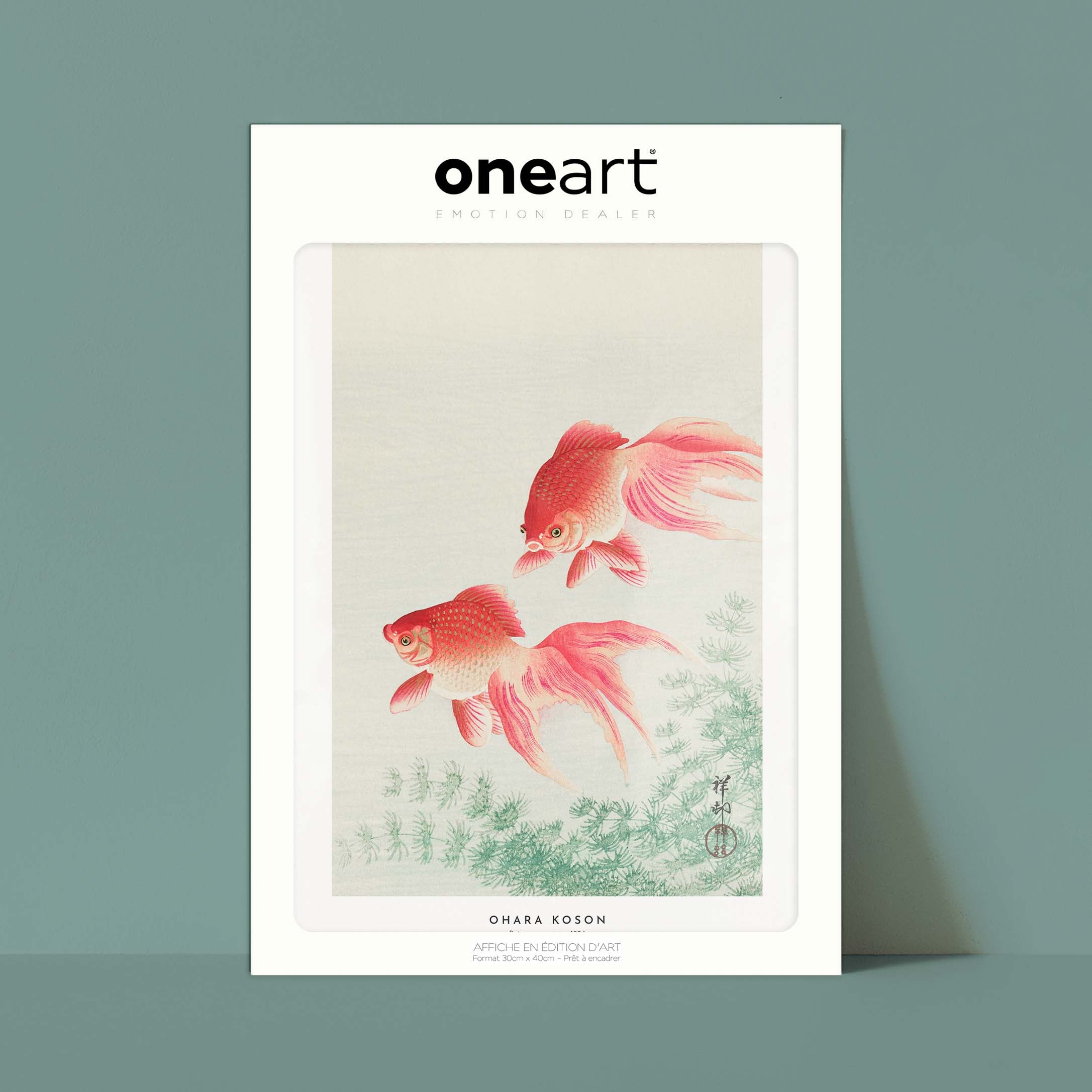 Estampe japonaise - Poissons rouges-oneart.fr