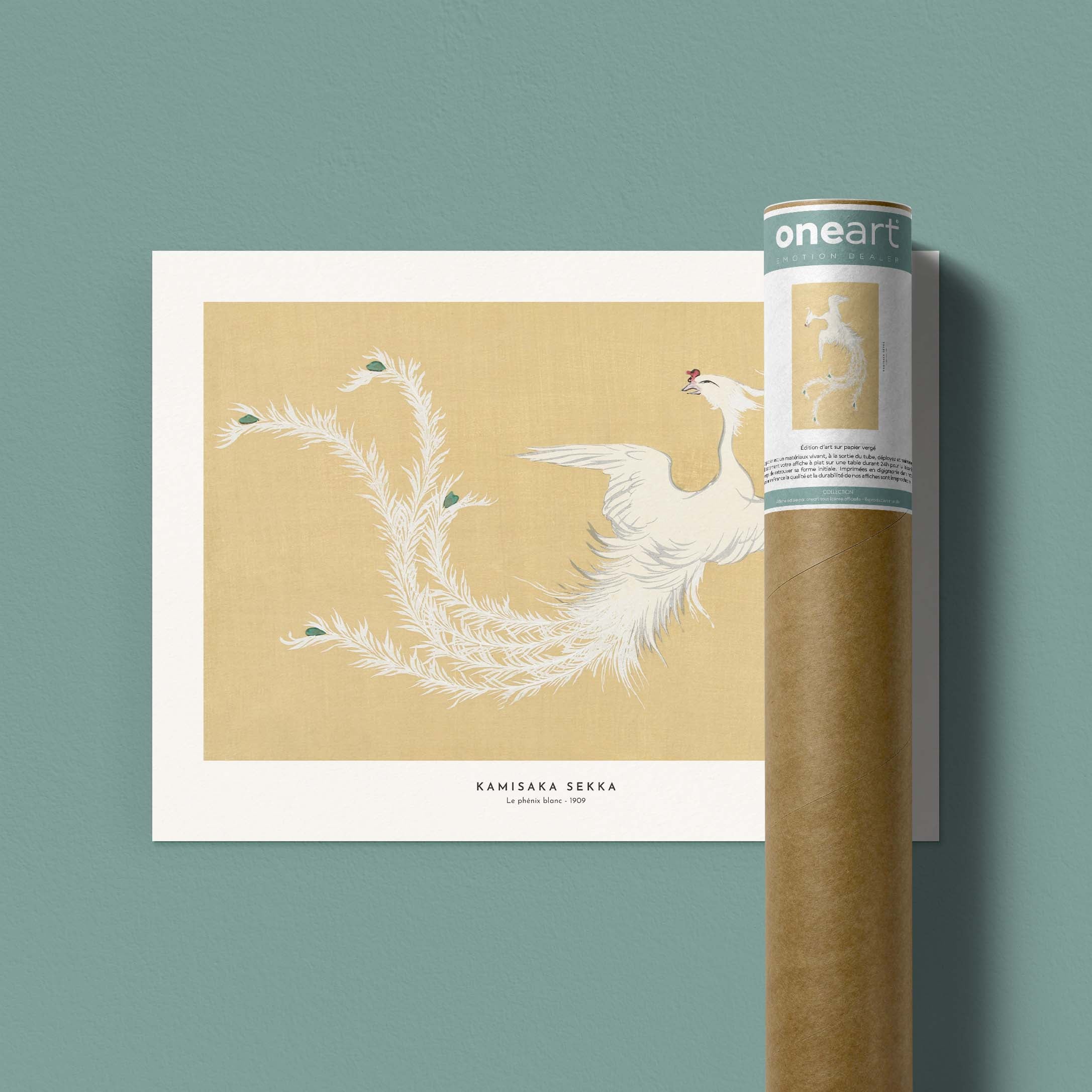Estampe japonaise - Le phénix blanc-oneart.fr
