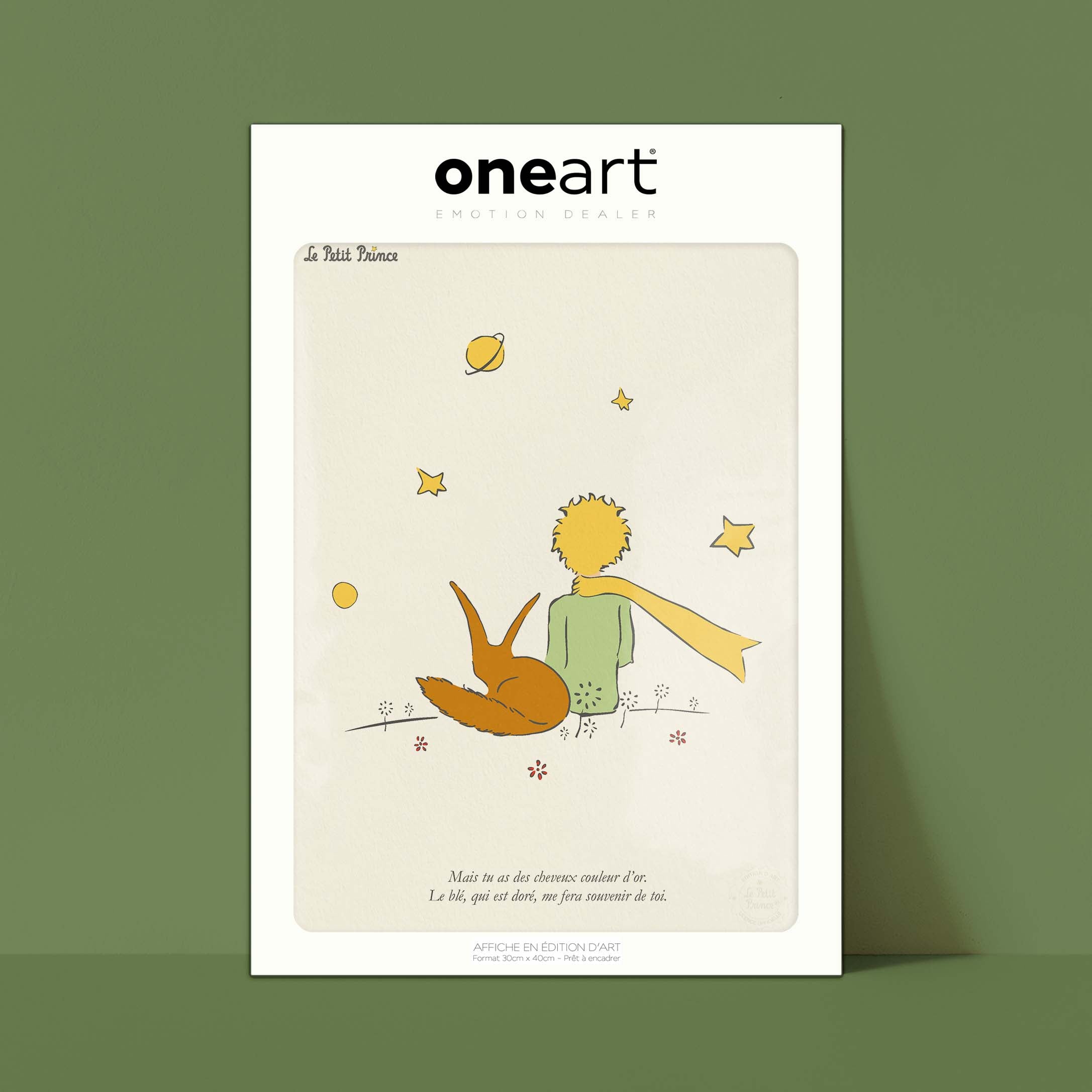 Affiche Le petit prince - Renard et cheveux d'or-oneart.fr