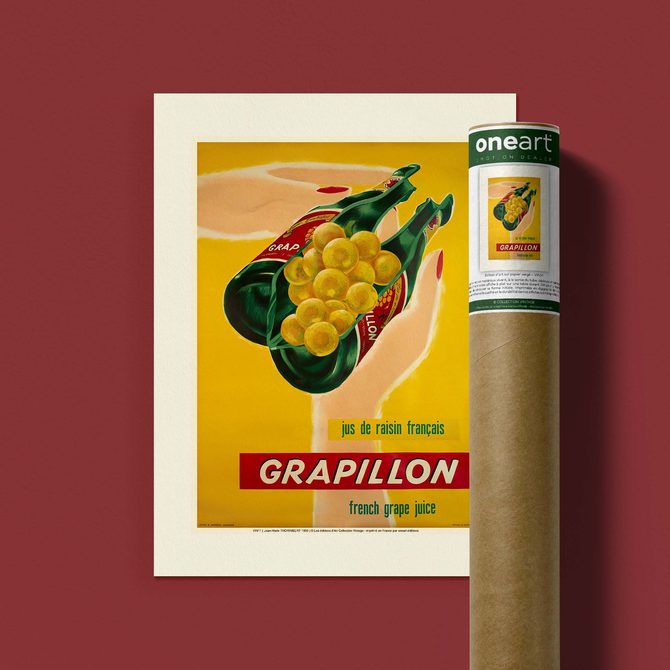 Affiche publicité vintage - Grapillon-oneart.fr