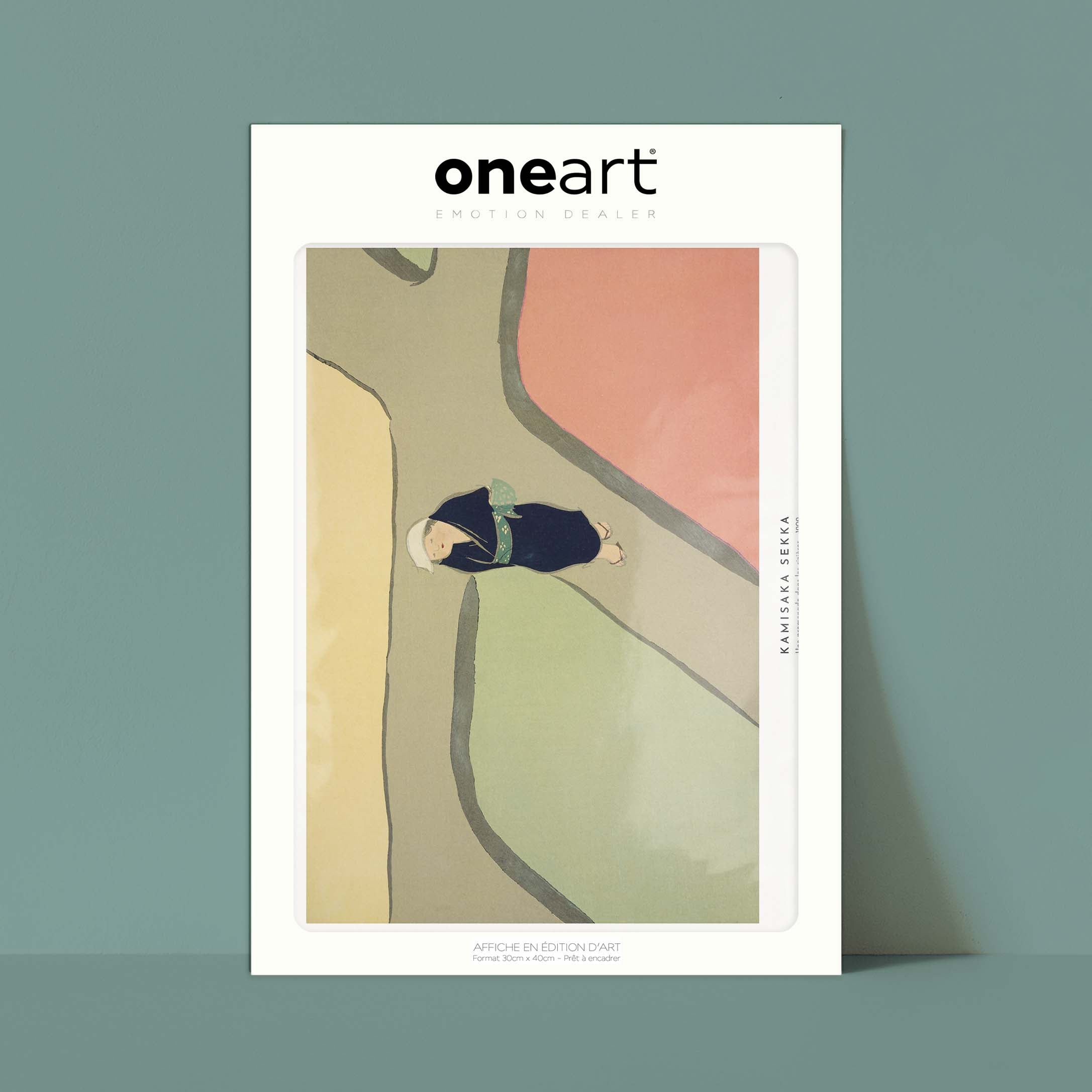 Estampe japonaise - Une promenade dans les rizières-oneart.fr