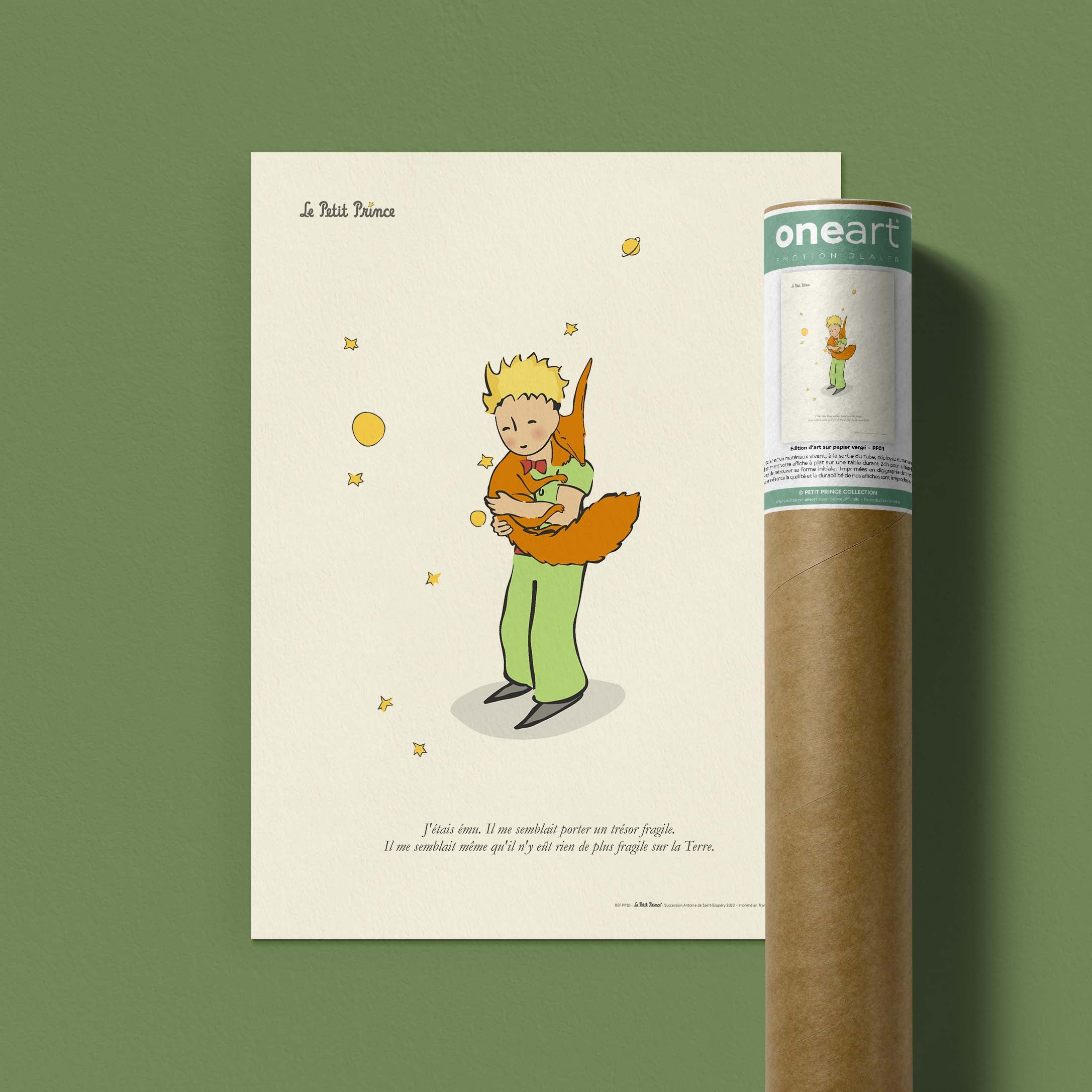 Affiche Le petit prince - Renard câlin-oneart.fr