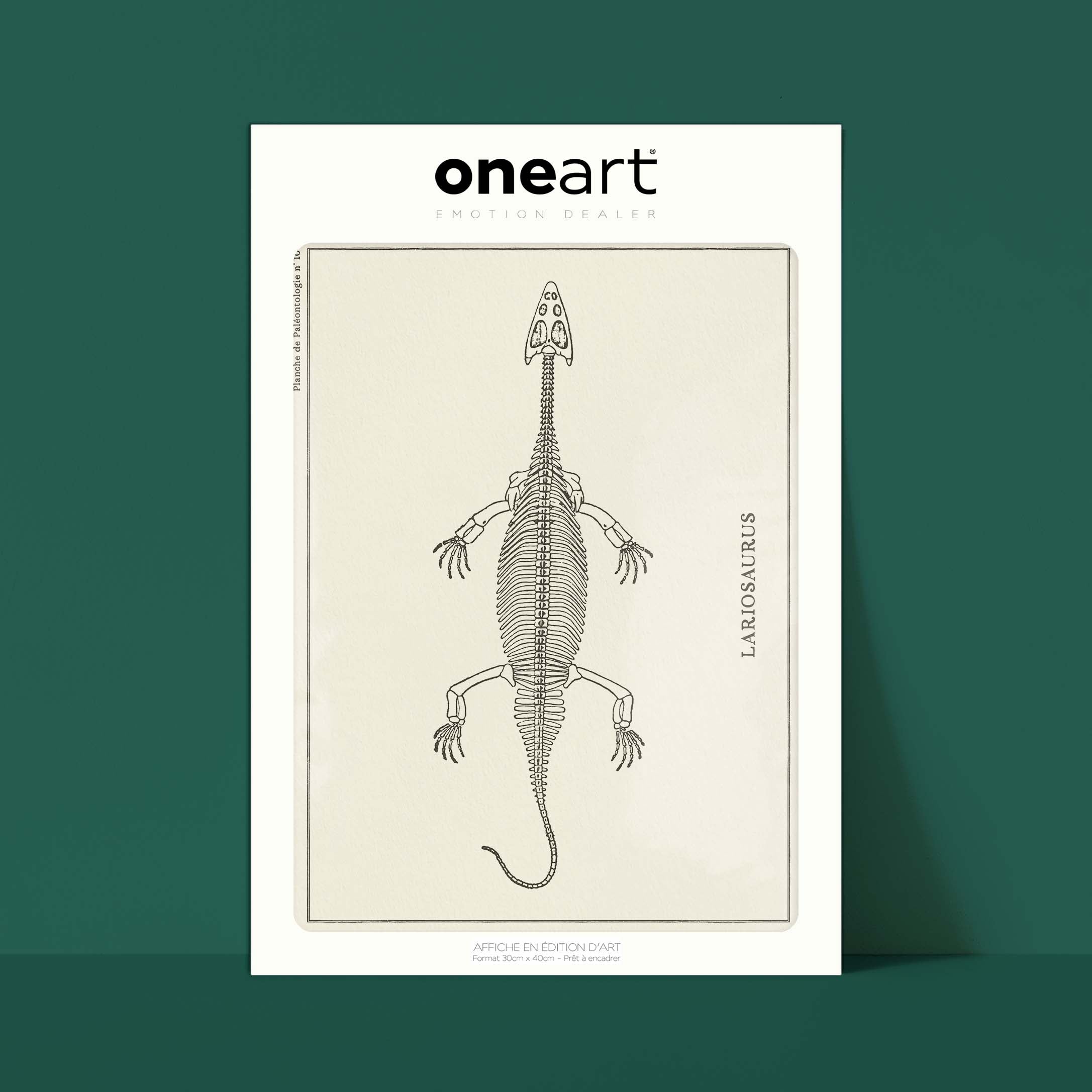 Affiche Dinosaure - Squelette de Lariosaure-oneart.fr