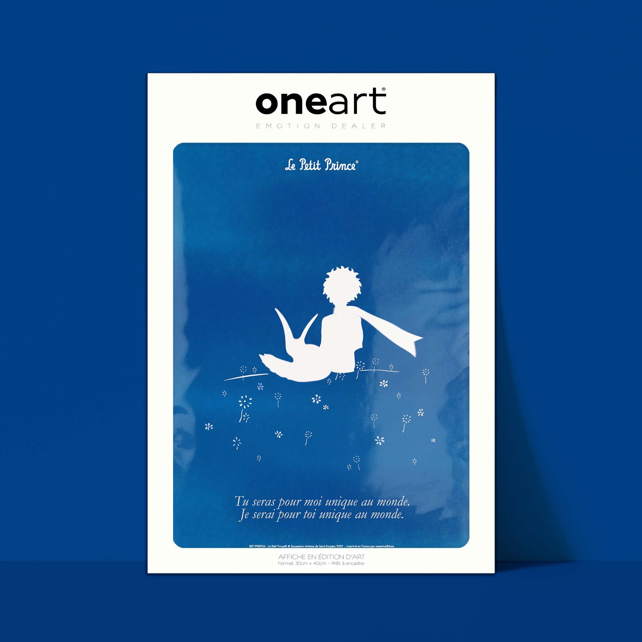 Affiche Le petit prince - Collection Bleu Blanc Prince Renard-oneart.fr