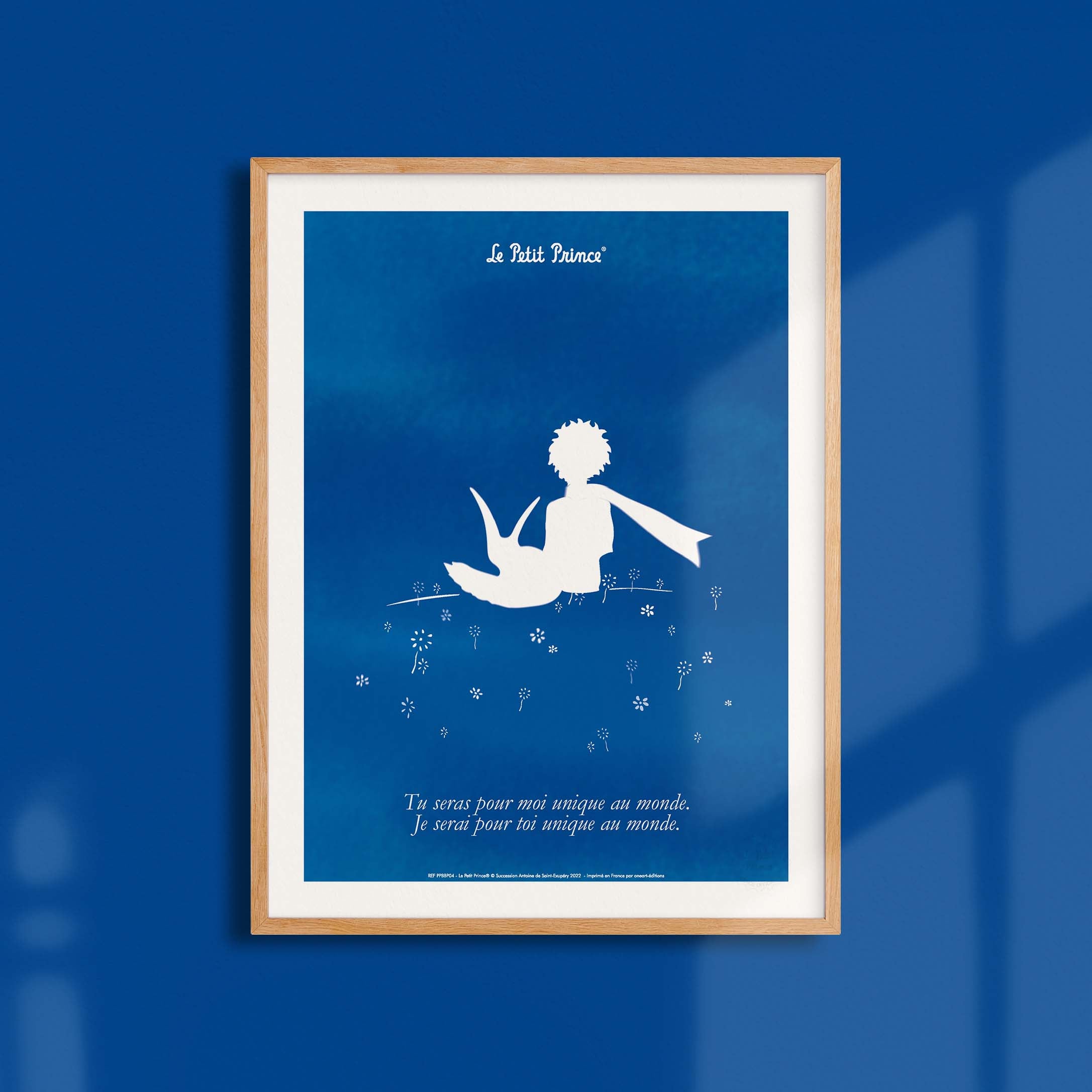 Affiche Le petit prince - Collection Bleu Blanc Prince Renard-oneart.fr