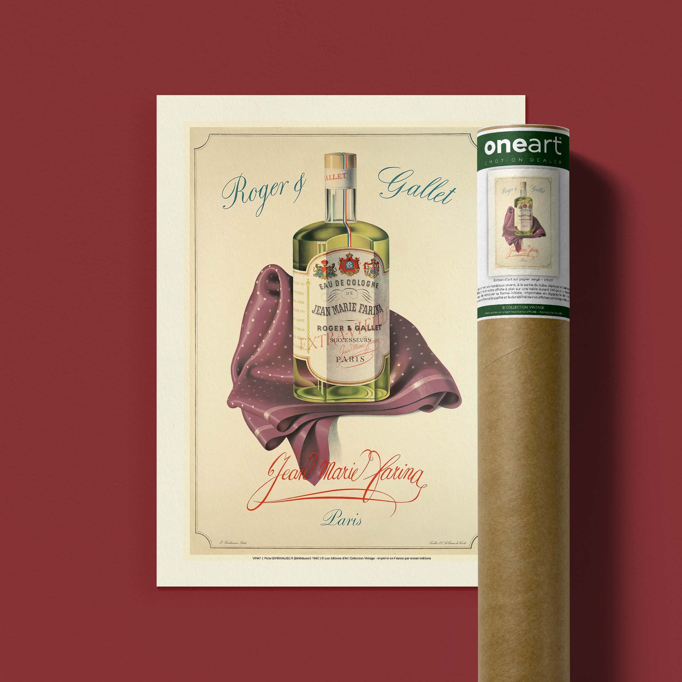 Affiche publicité vintage - Eau de Cologne-oneart.fr