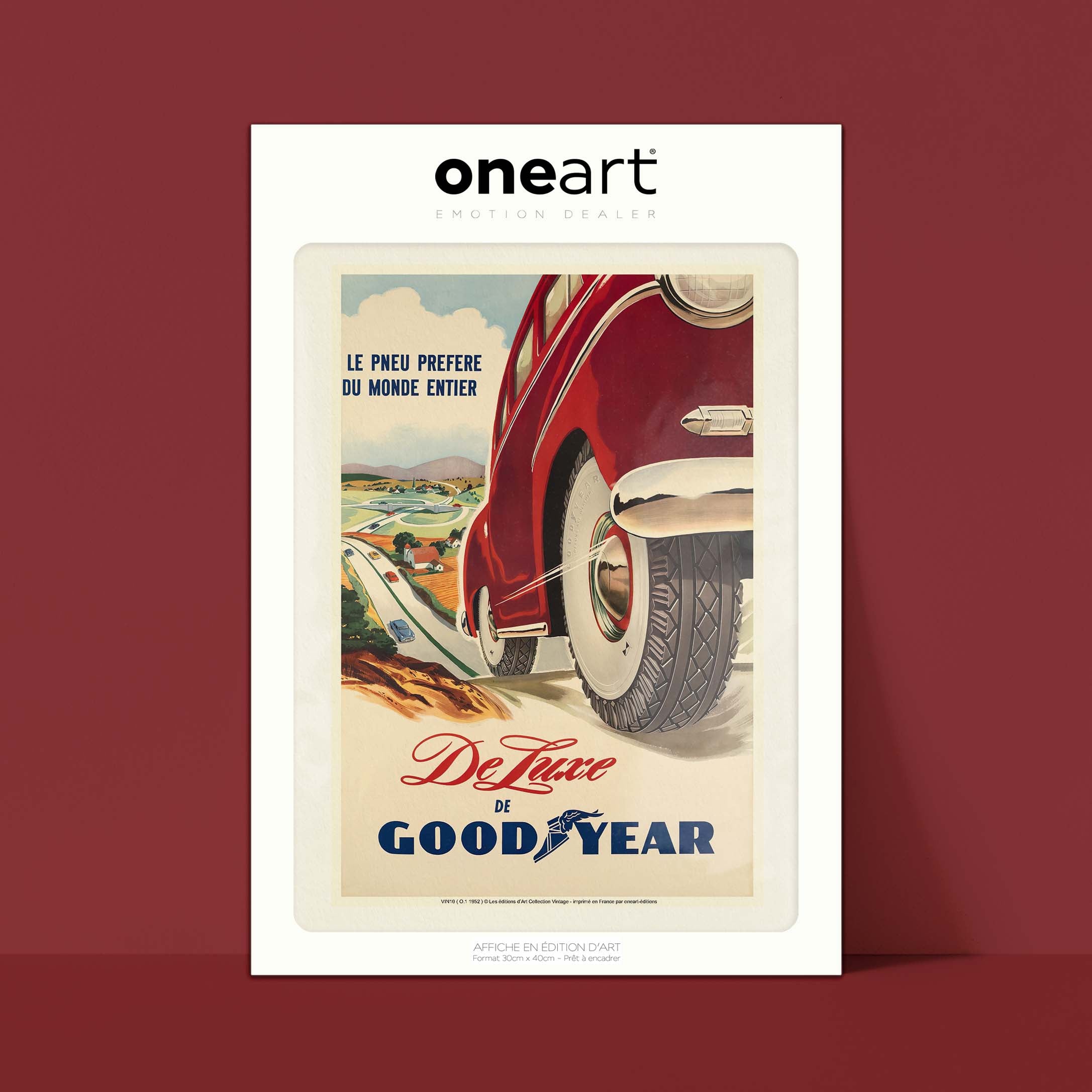 Affiche publicité vintage - Goodyear-oneart.fr