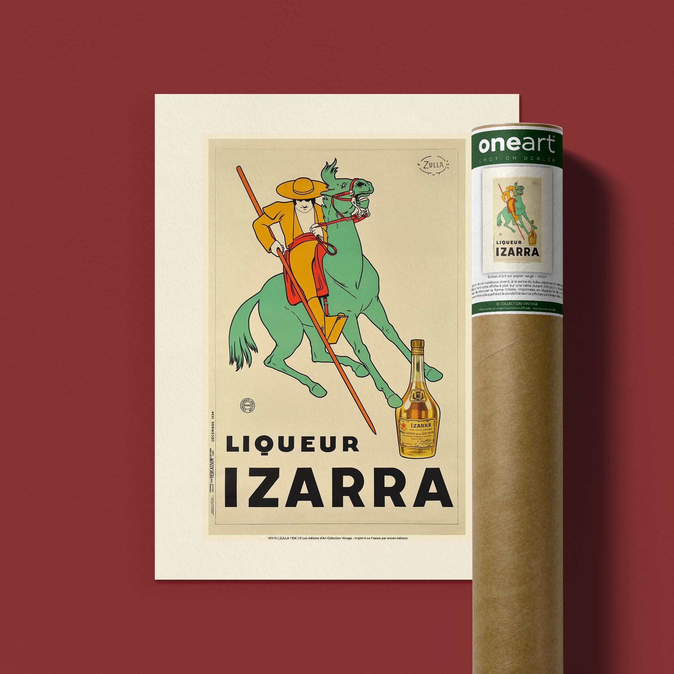 Affiche publicité vintage - Liqueur Izarra-oneart.fr
