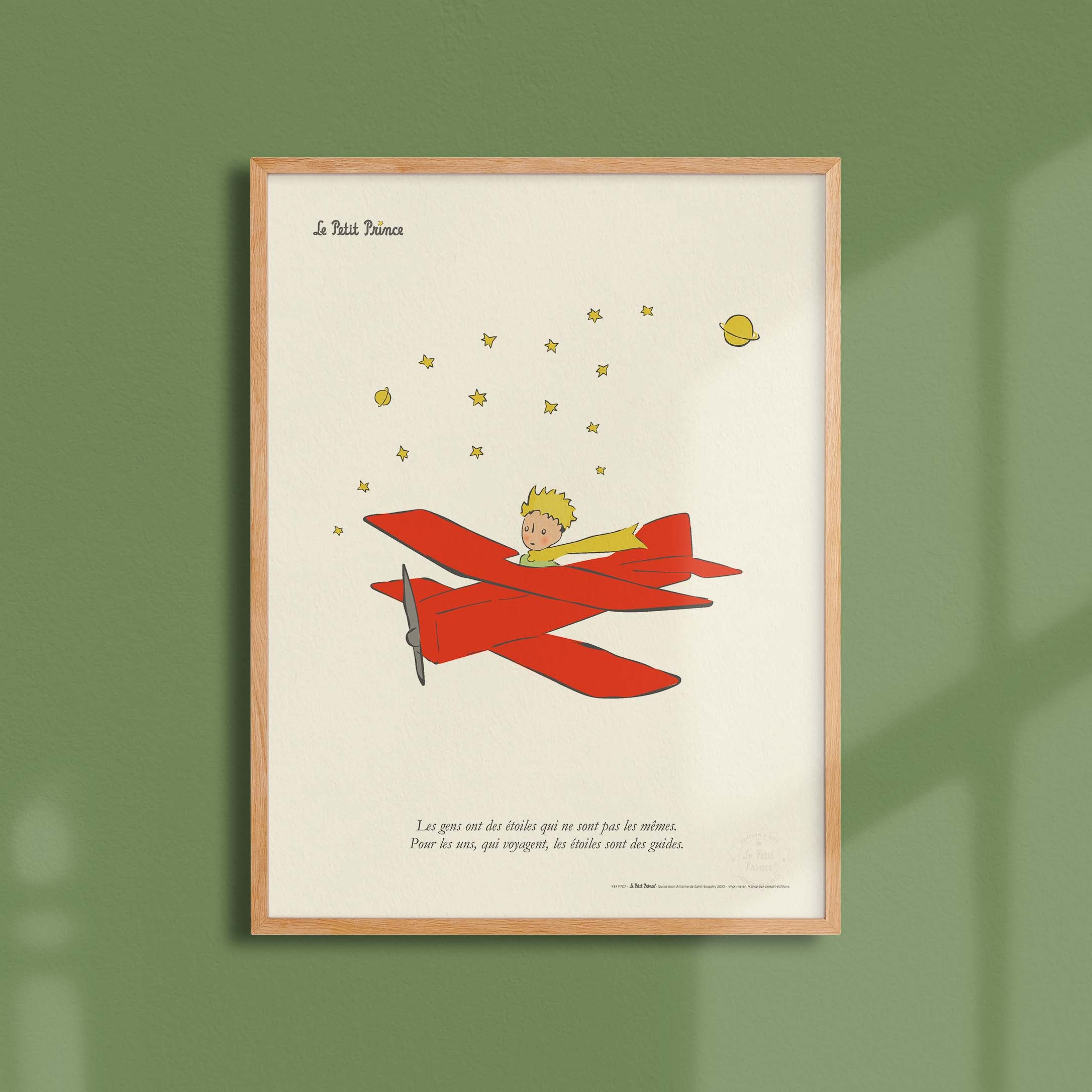 Affiche Le petit prince - Avion, étoiles-oneart.fr