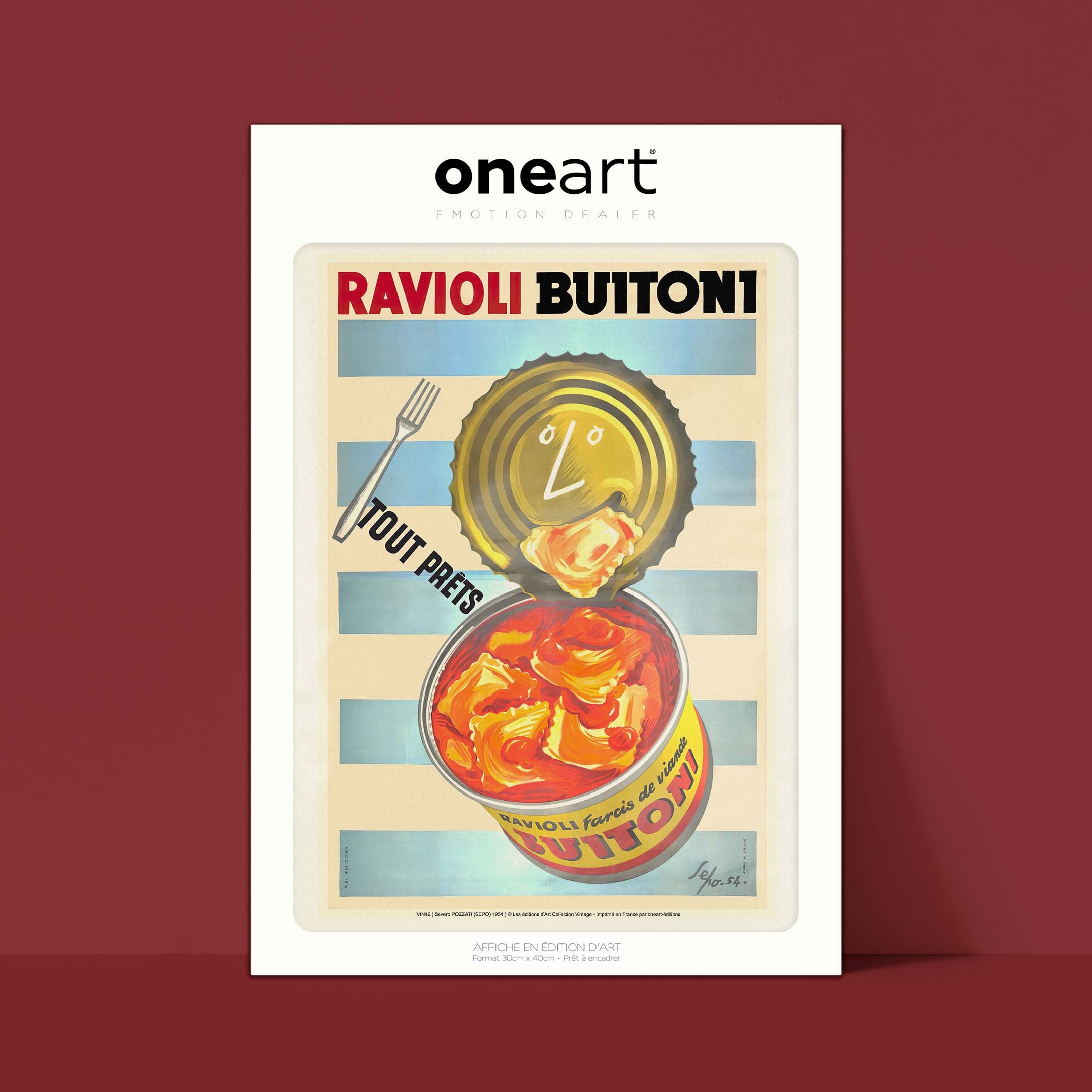 Affiche publicité vintage - Ravioli-oneart.fr