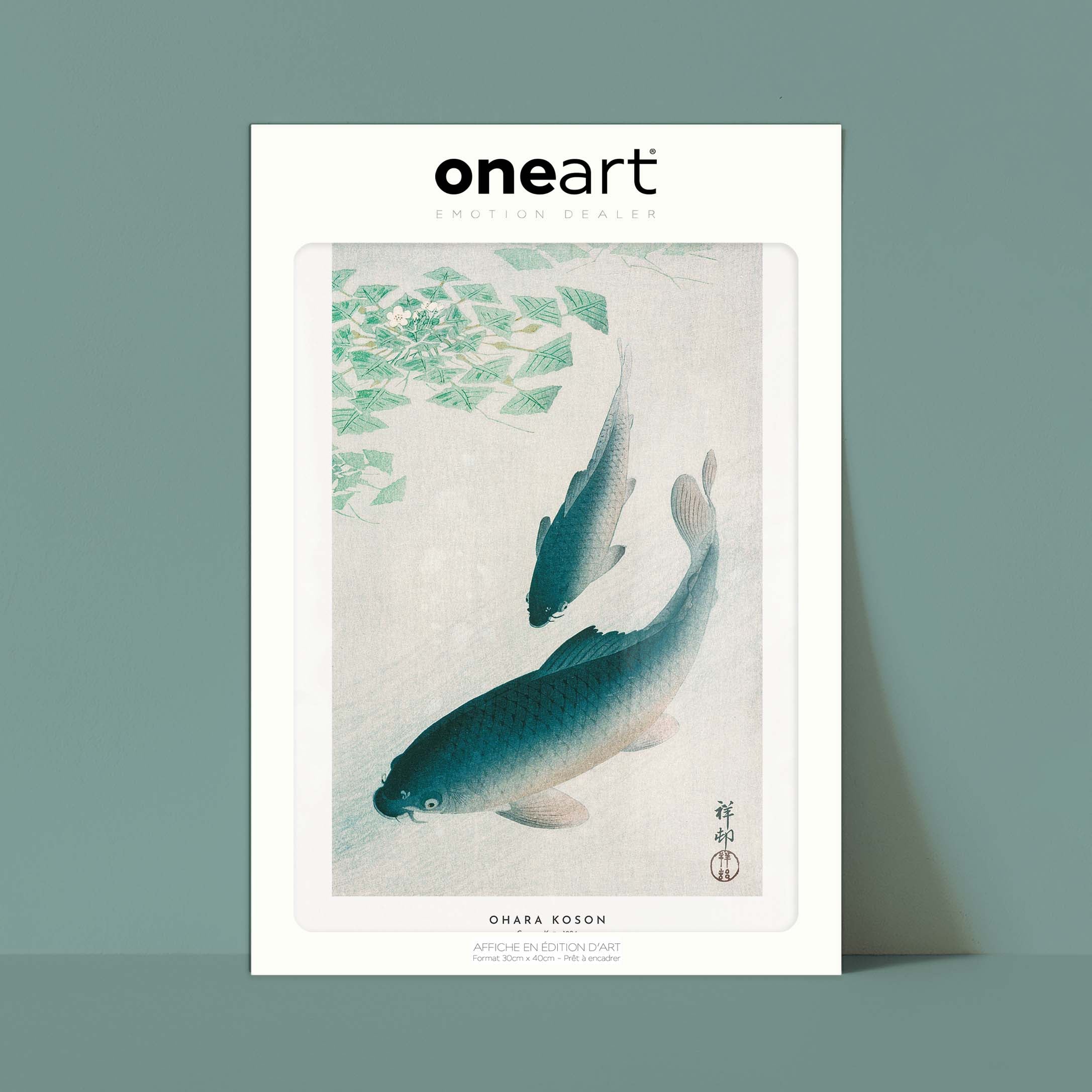 Estampe japonaise - Carpes Koï-oneart.fr