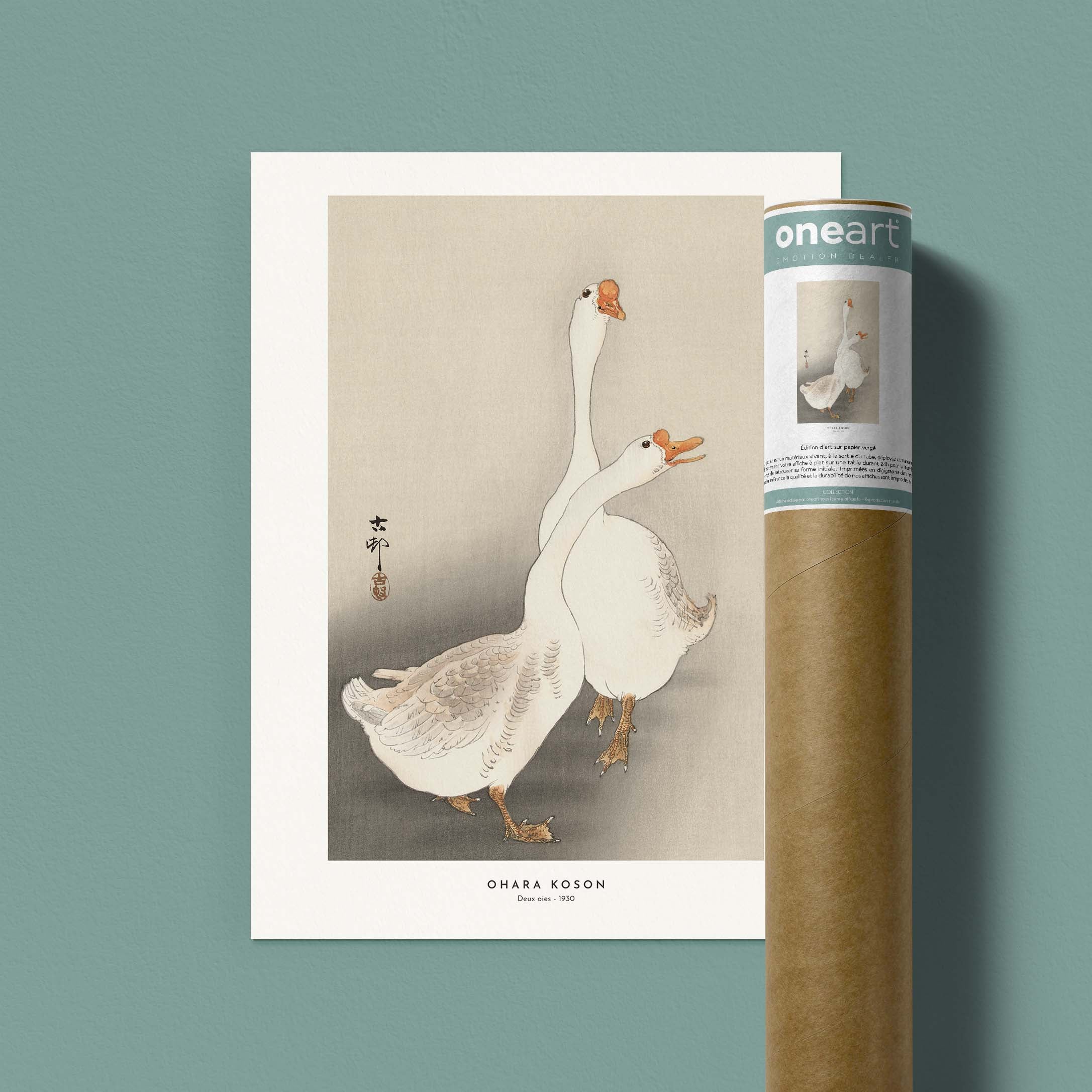 Estampe japonaise - Deux oies-oneart.fr