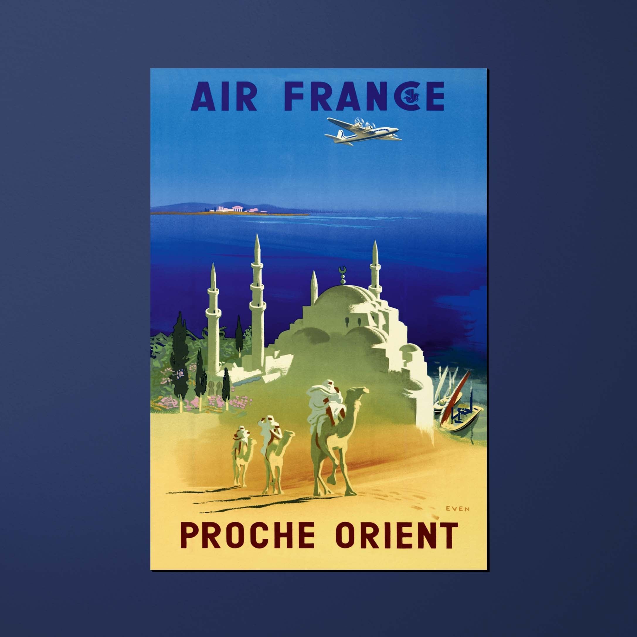Postcard Air France Legend Near East, dromedary