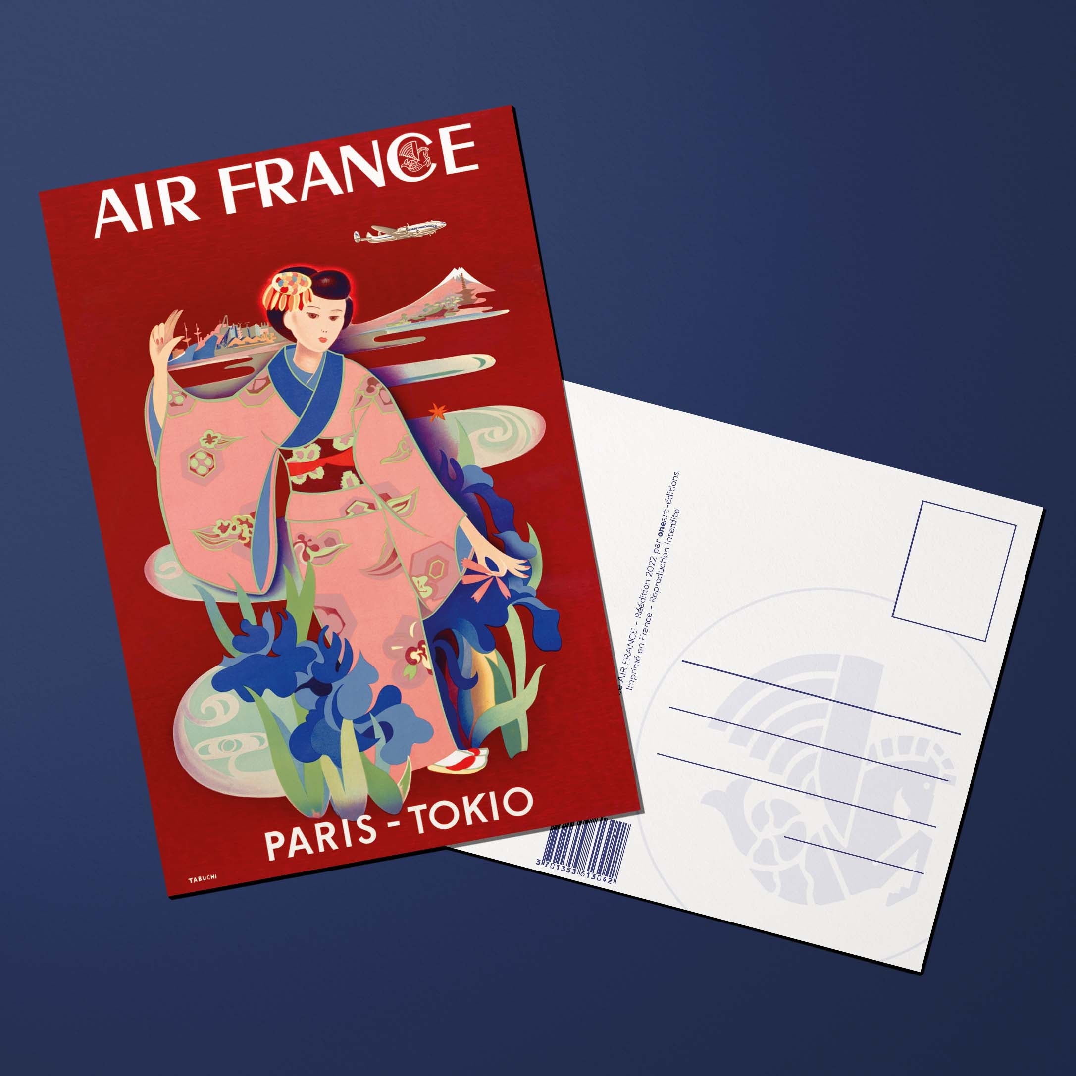 Carte postale Air France Legend Paris - Tokio, geisha