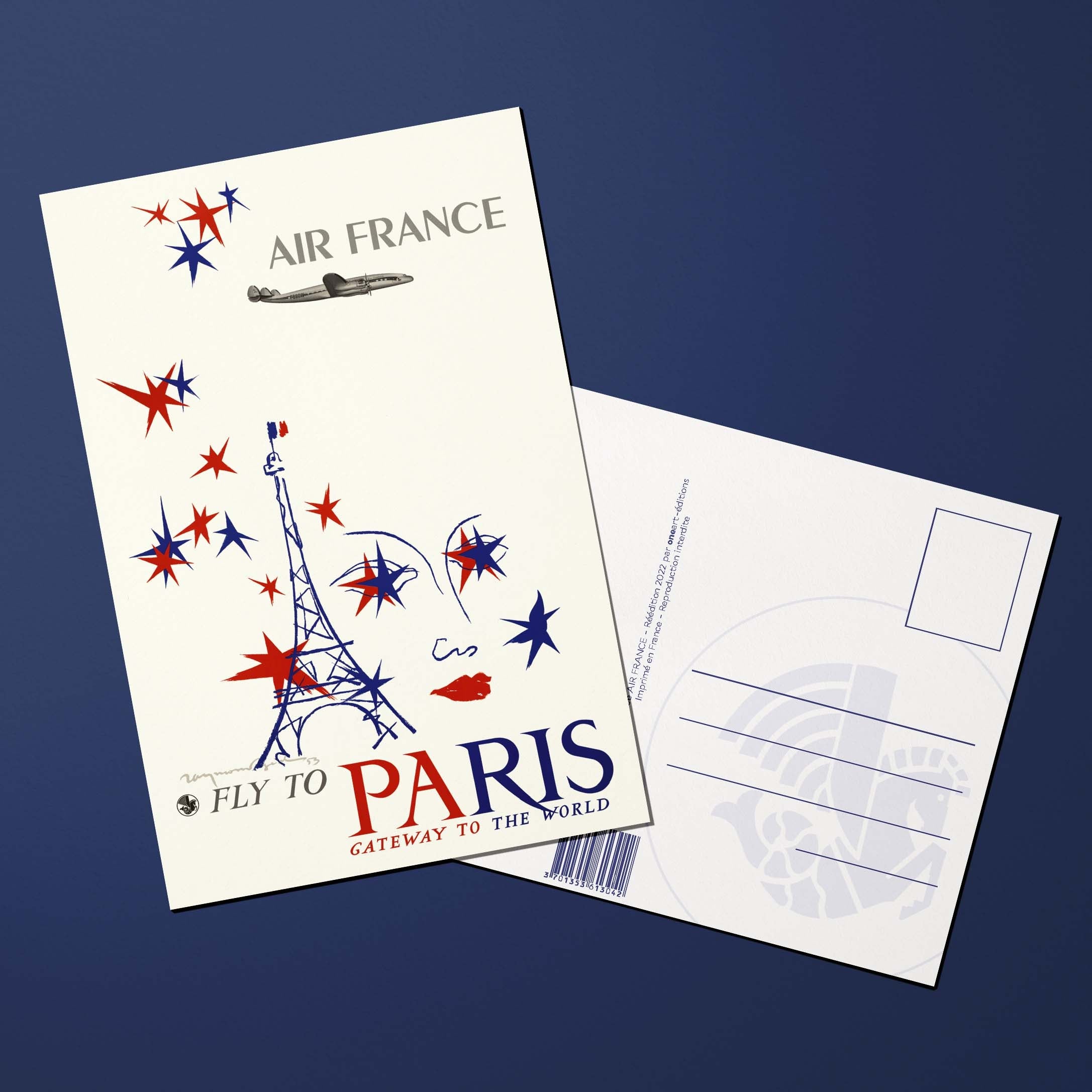 Carte postale Air France Legend Fly to Paris, gateway to the world