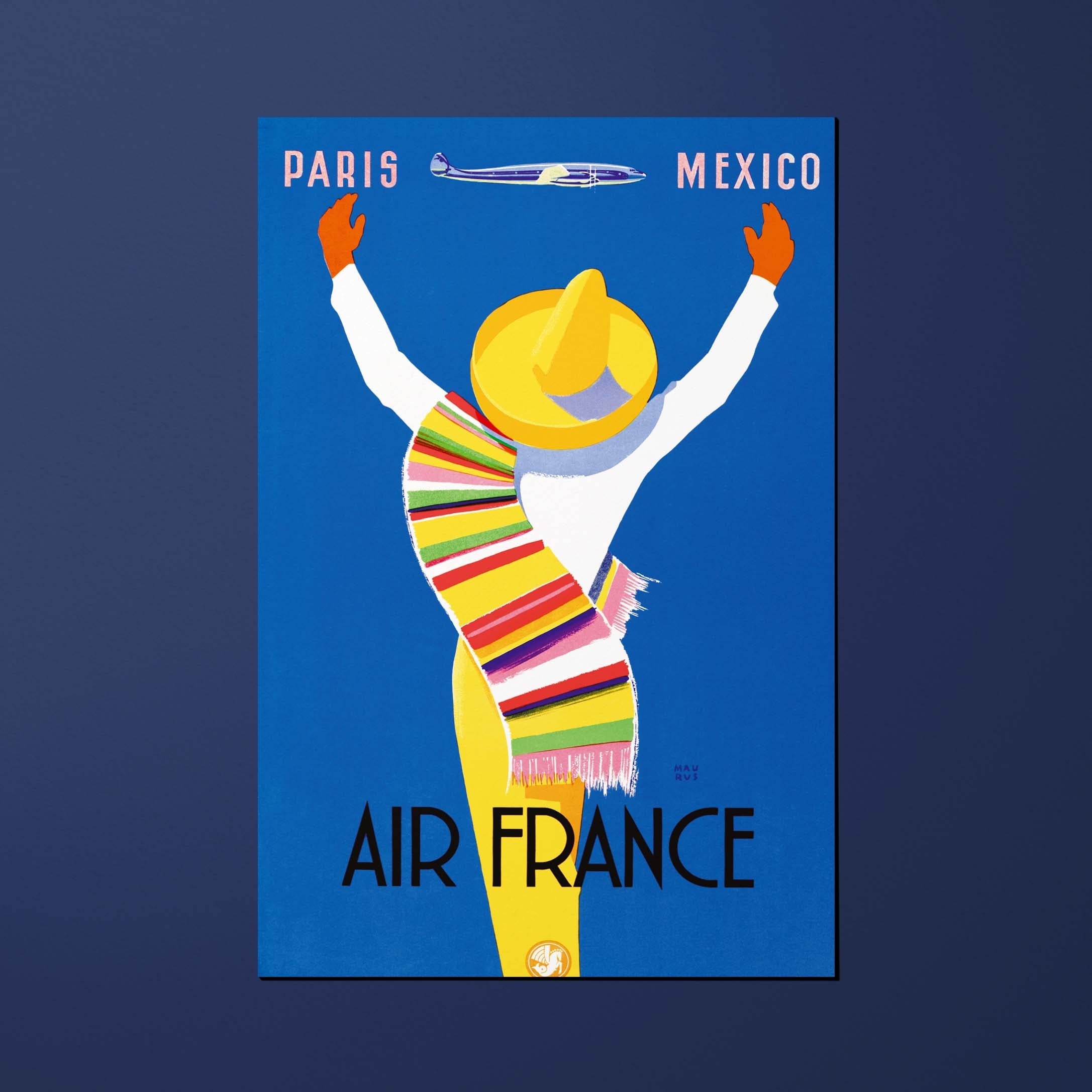 Carte postale Air France Legend Paris Mexico, poncho