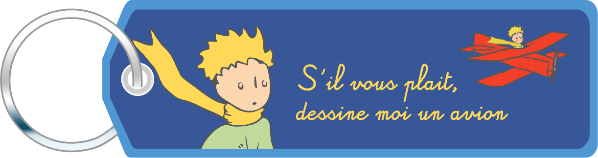 Porte-clés flamme Le Petit Prince Avion, s'il vous plaît
