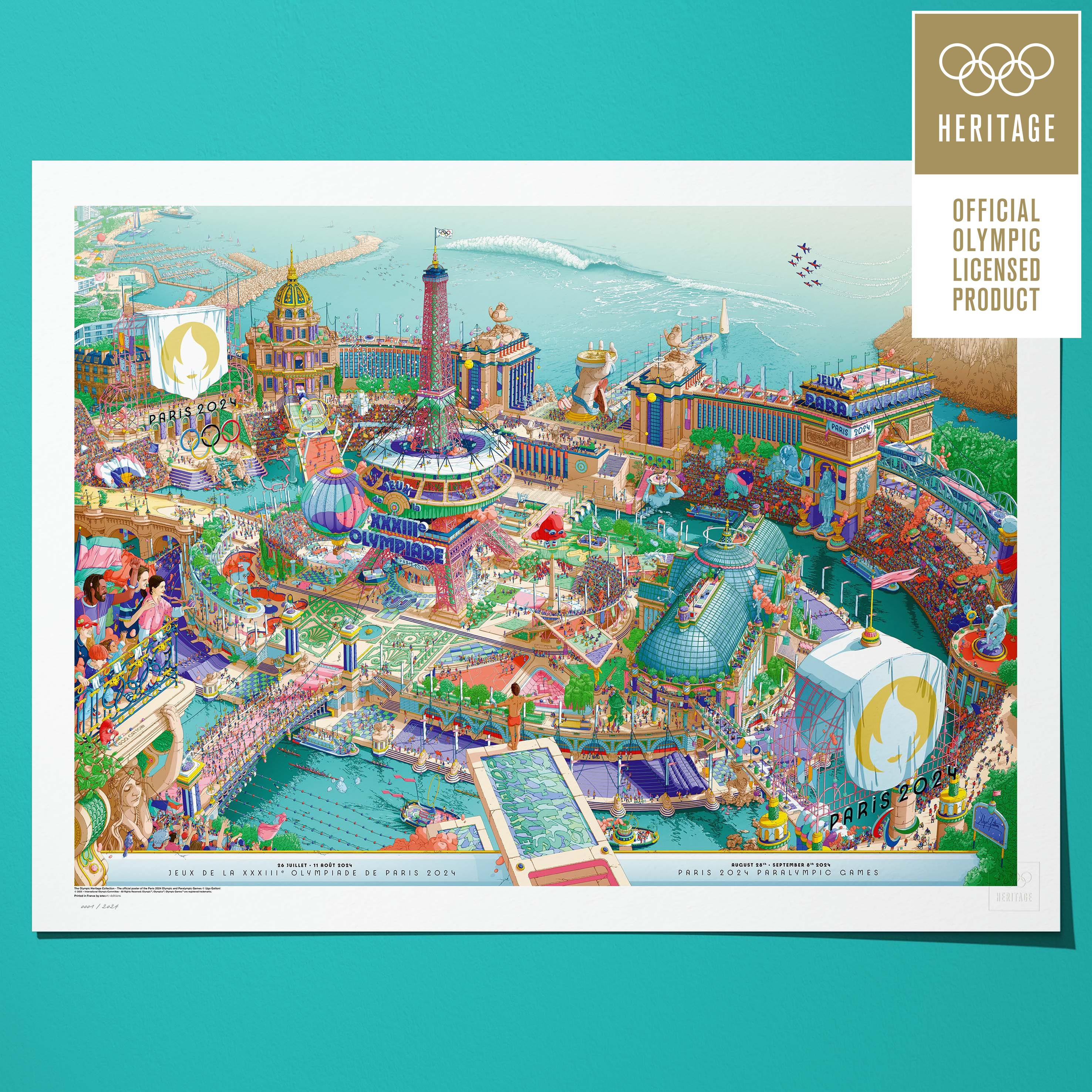 ÉDITION LIMITÉE PREMIUM - L’affiche officielle des Jeux de Paris 2024 - version panoramique