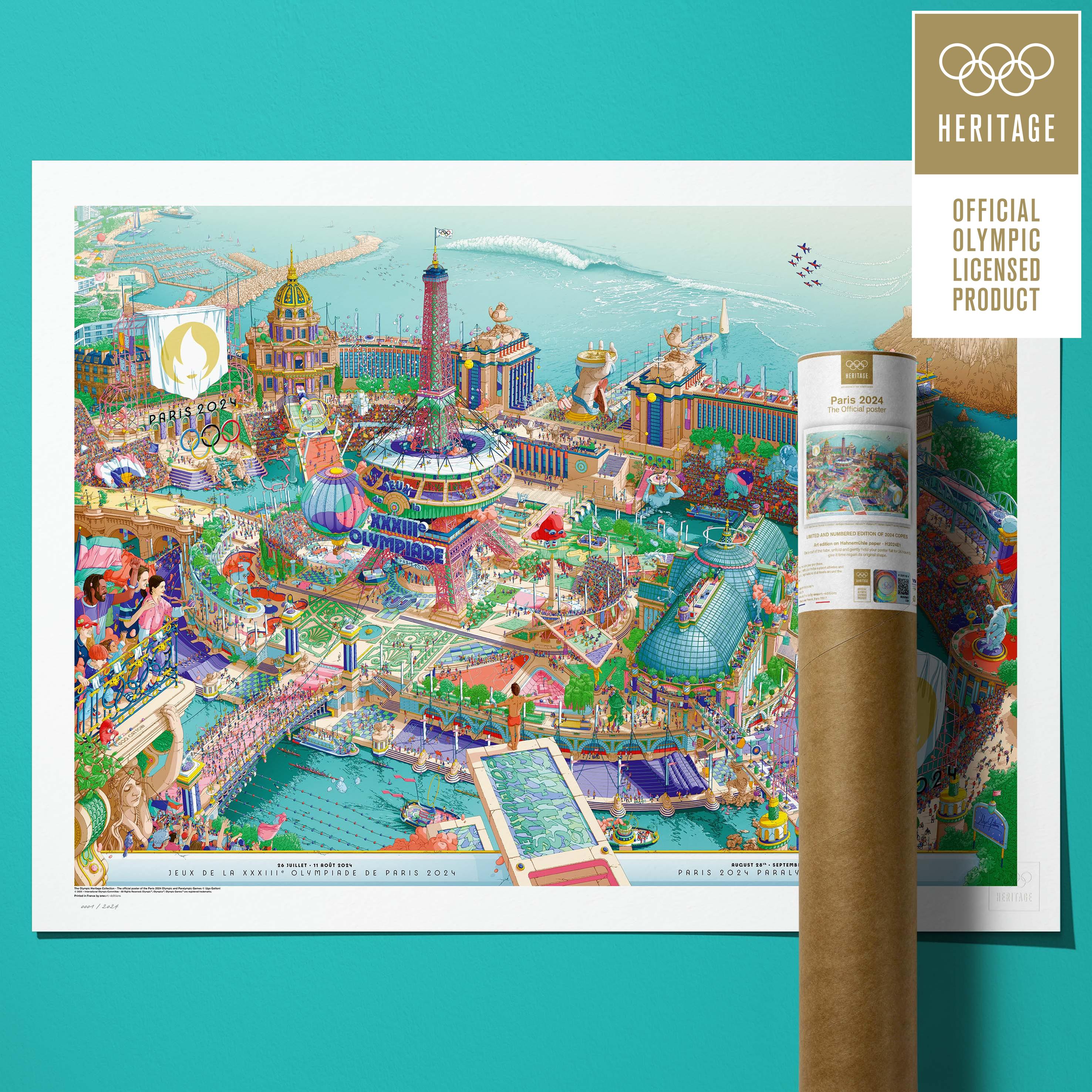 ÉDITION LIMITÉE PREMIUM - L’affiche officielle des Jeux de Paris 2024 - version panoramique