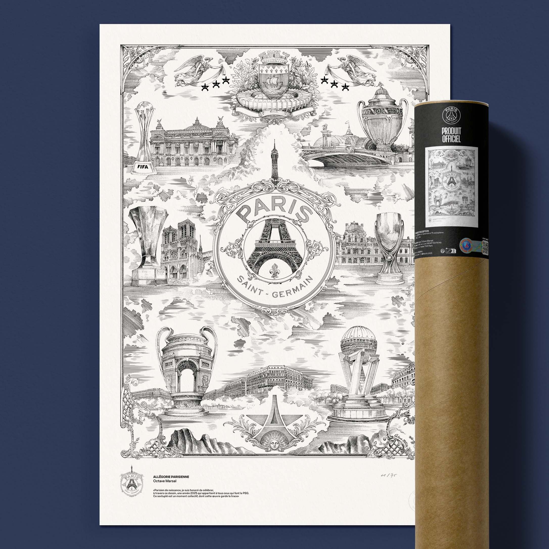 PREMIUM LIMITED EDITION - PSG Poster - Parisian Allegory by Octave Marsal
