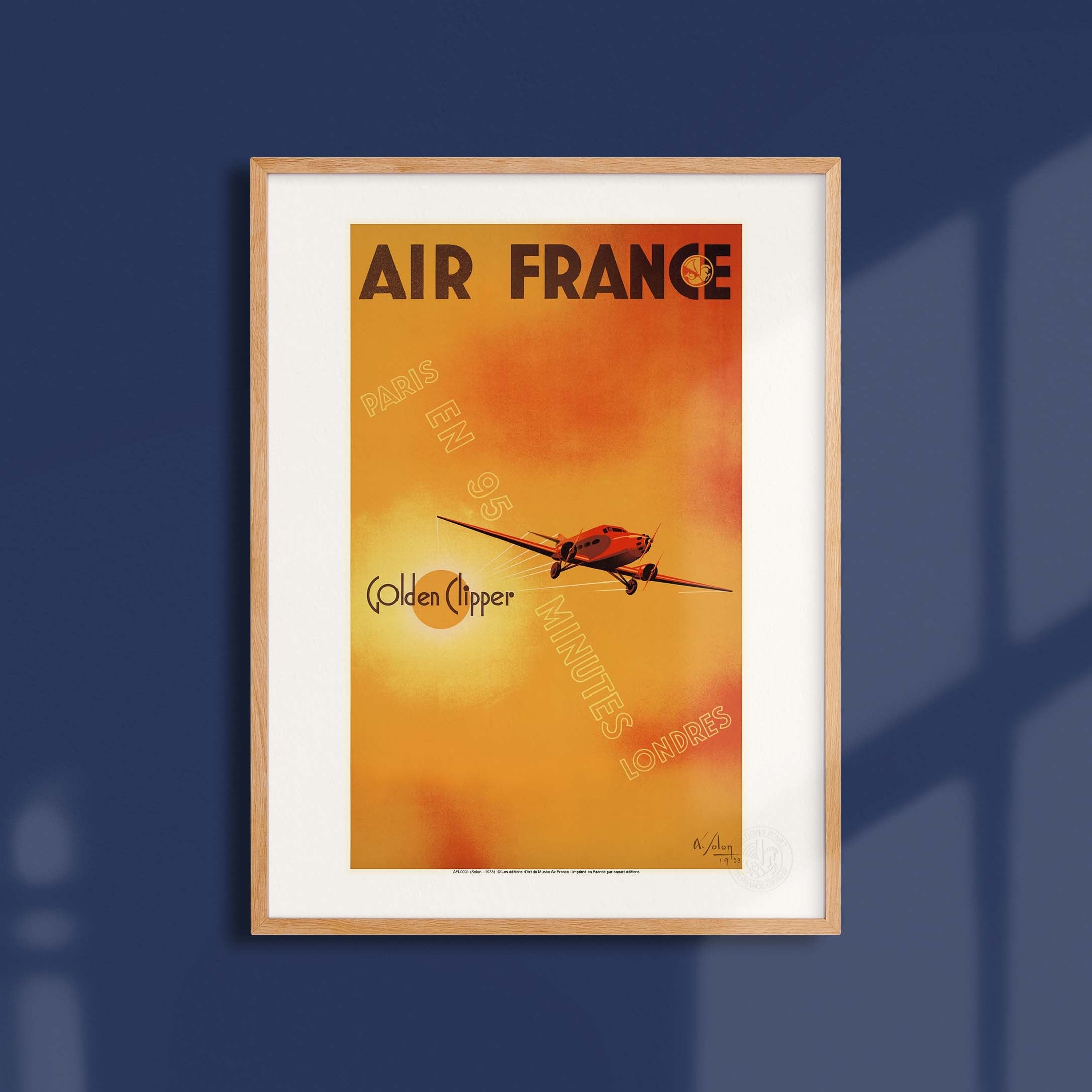 Affiche Air France - Paris Londres - Golden Clipper