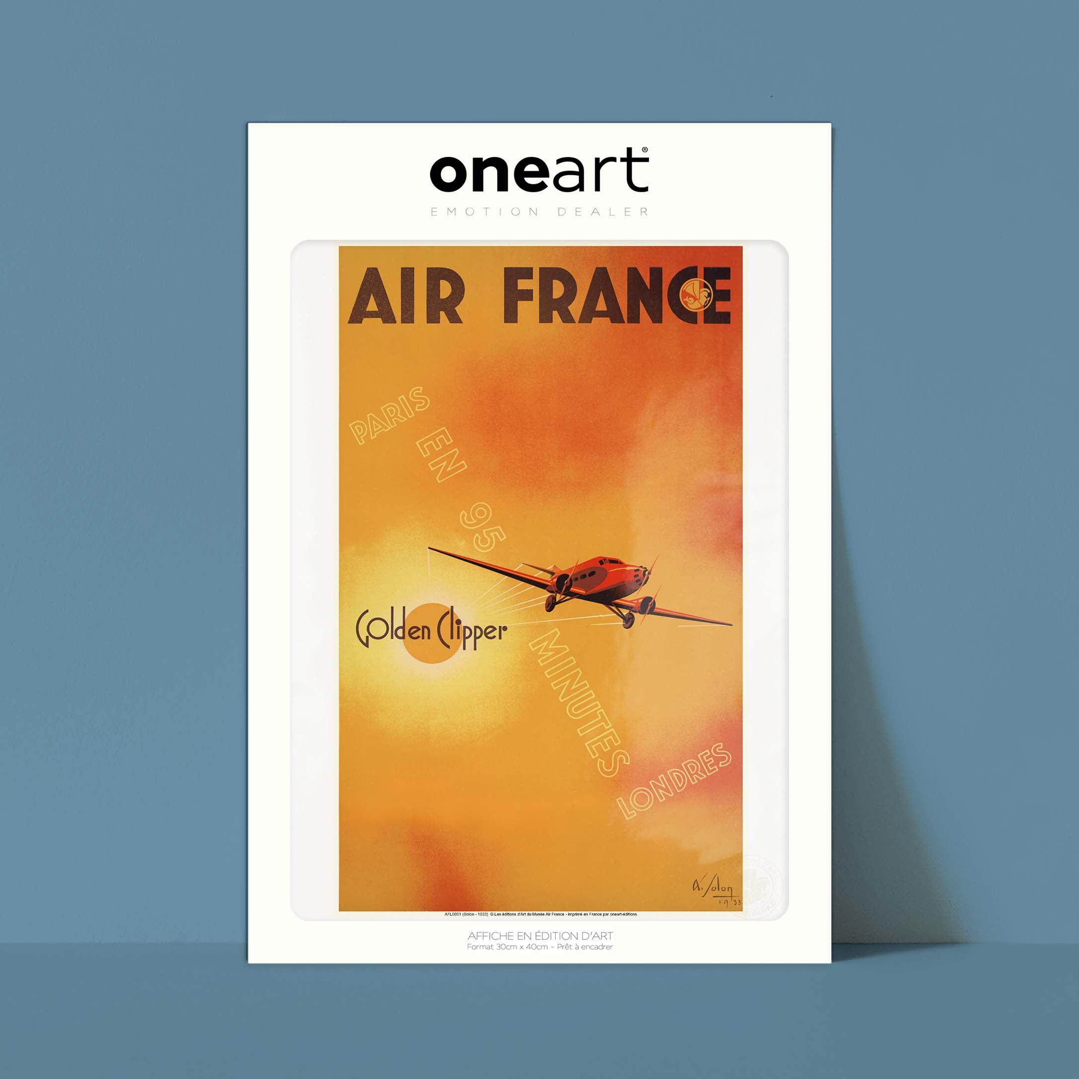 Affiche Air France - Paris Londres - Golden Clipper