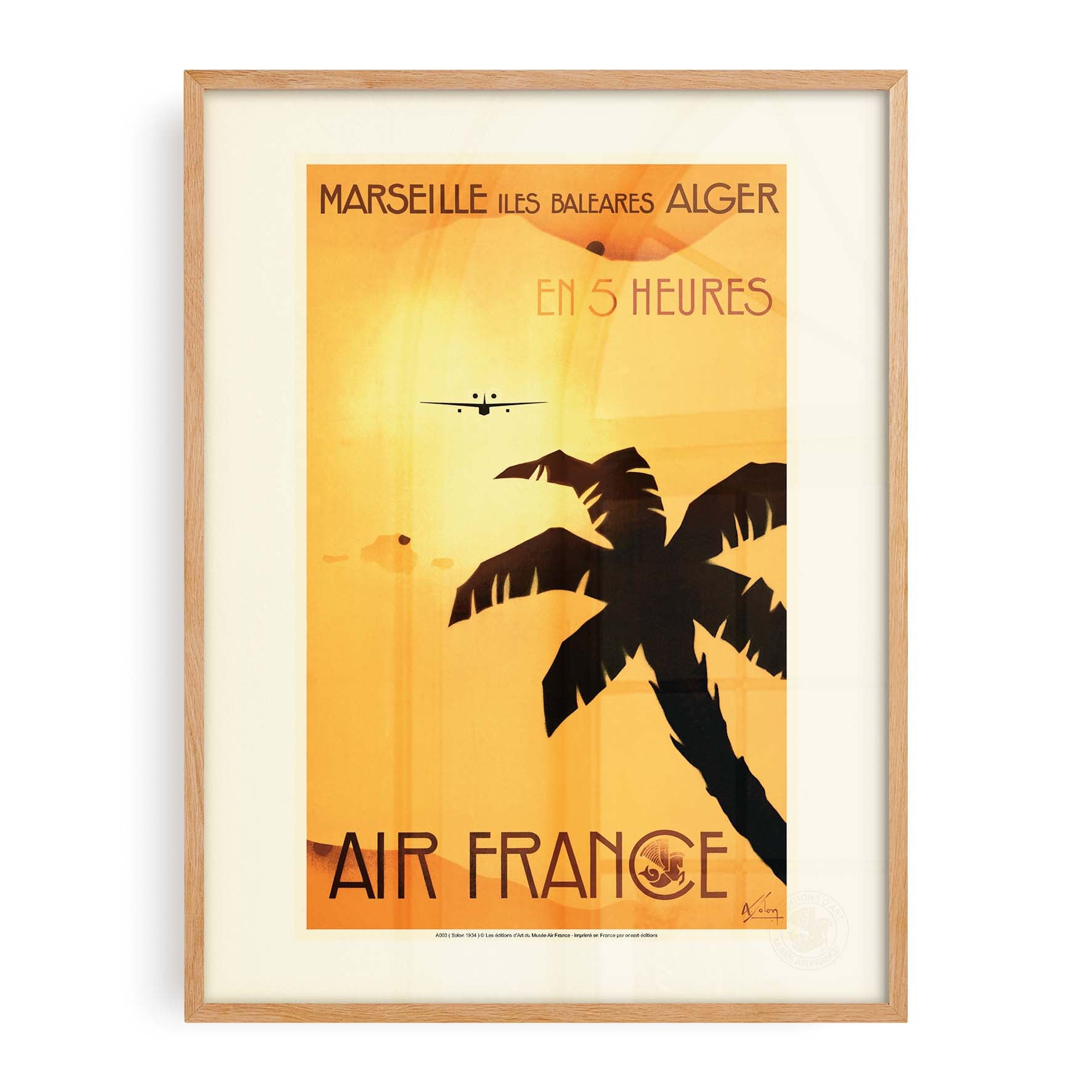 Affiche Air France - Marseille - Les Baléares - Alger en 5 h-oneart.fr