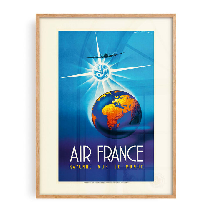 Affiche Air France - Air France rayonne sur le monde