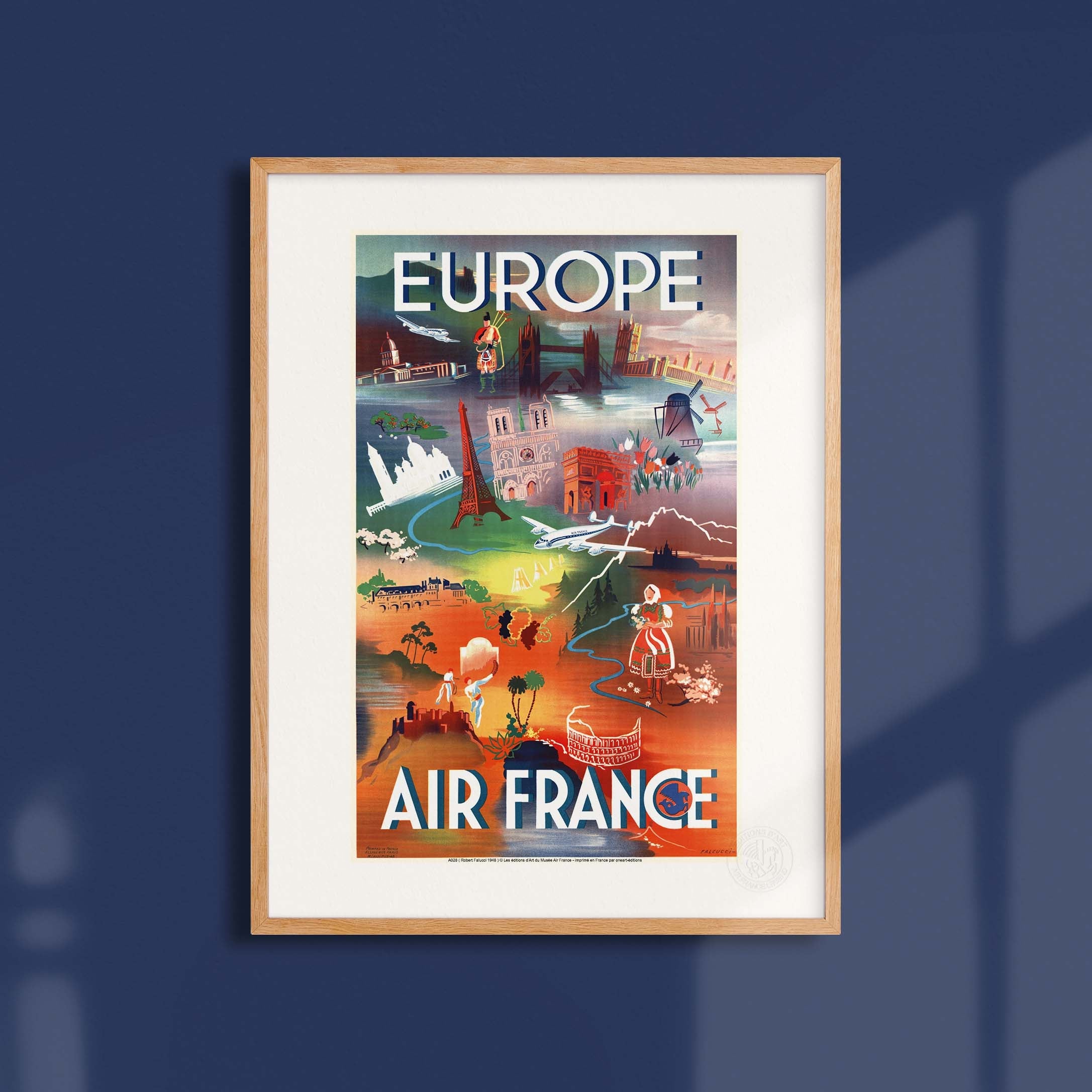 Affiche Air France - Europe, monuments