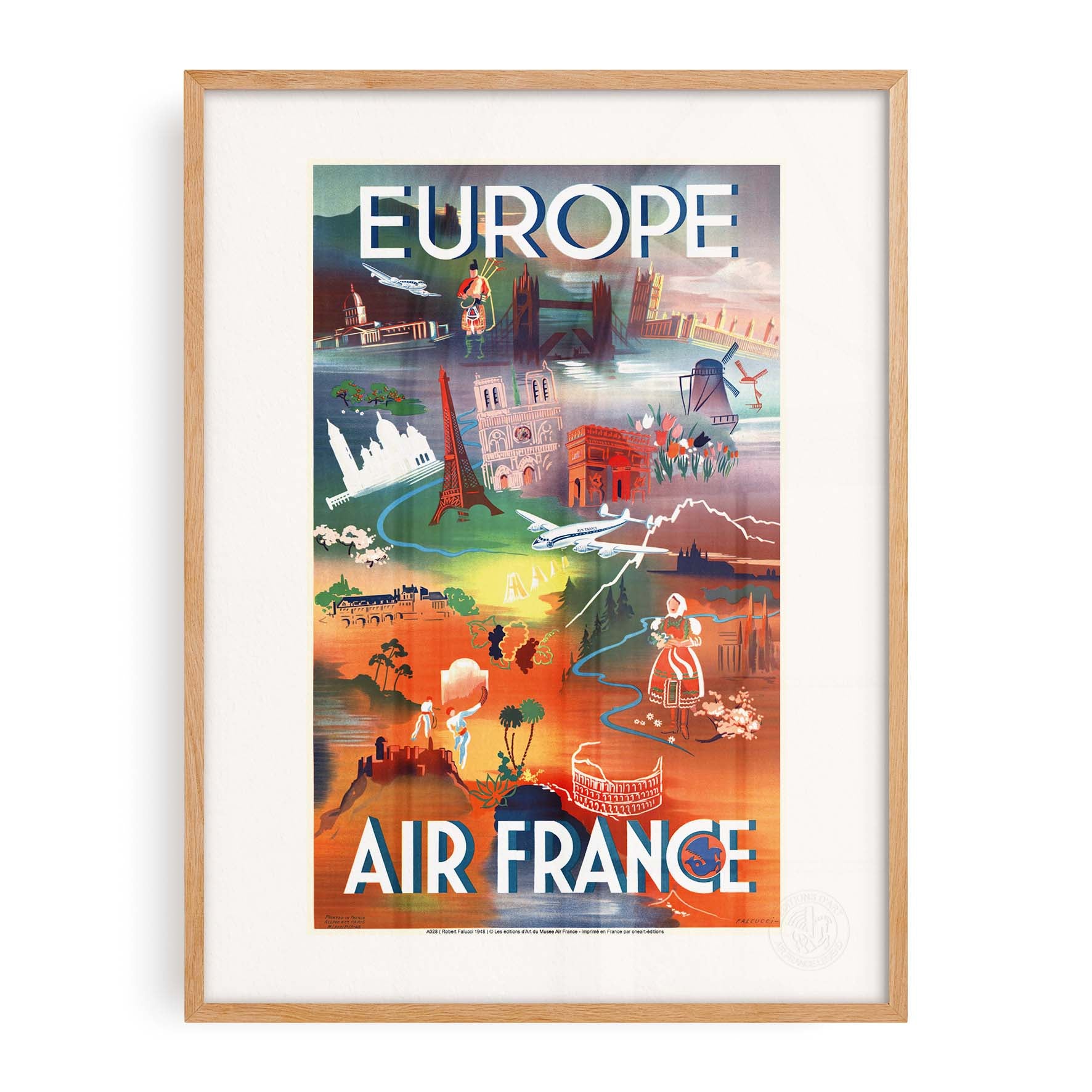 Affiche Air France - Europe, monuments