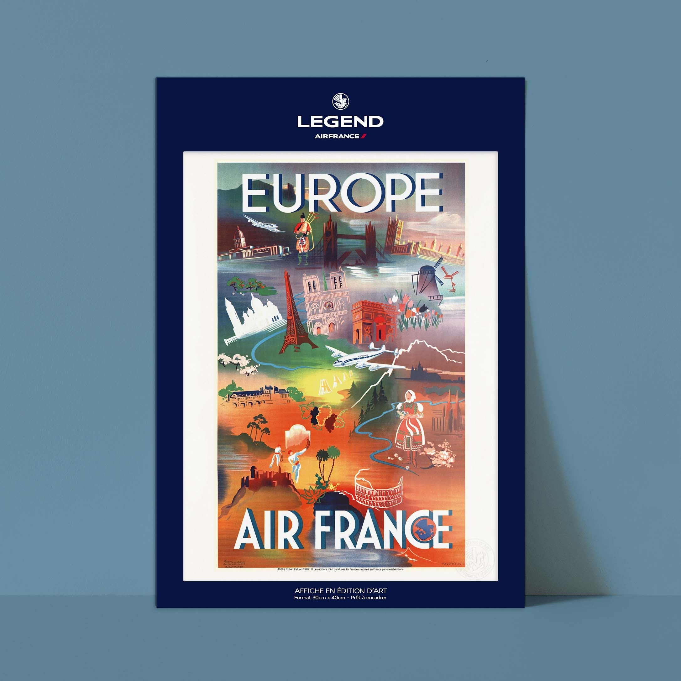 Affiche Air France - Europe, monuments