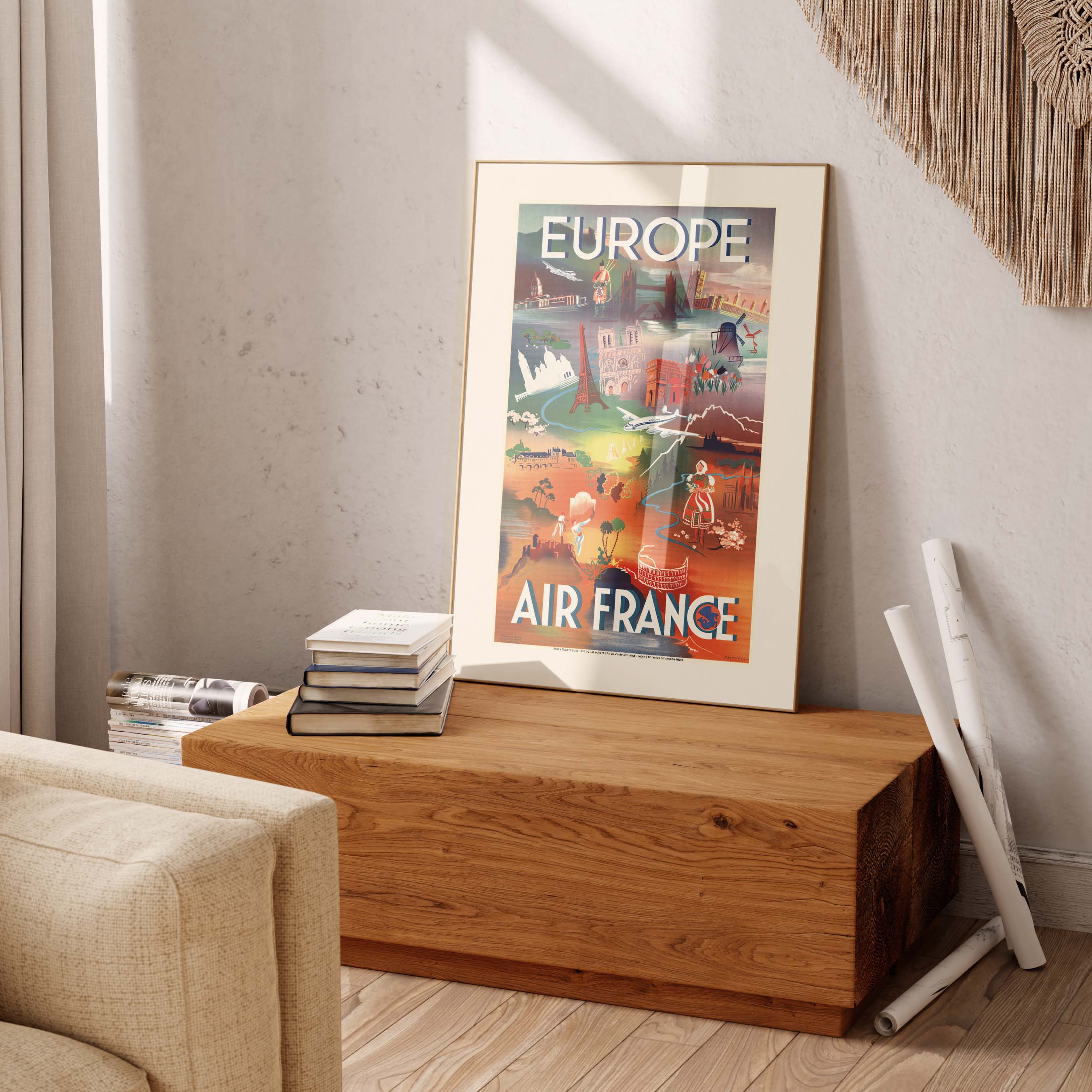 Affiche Air France - Europe, monuments