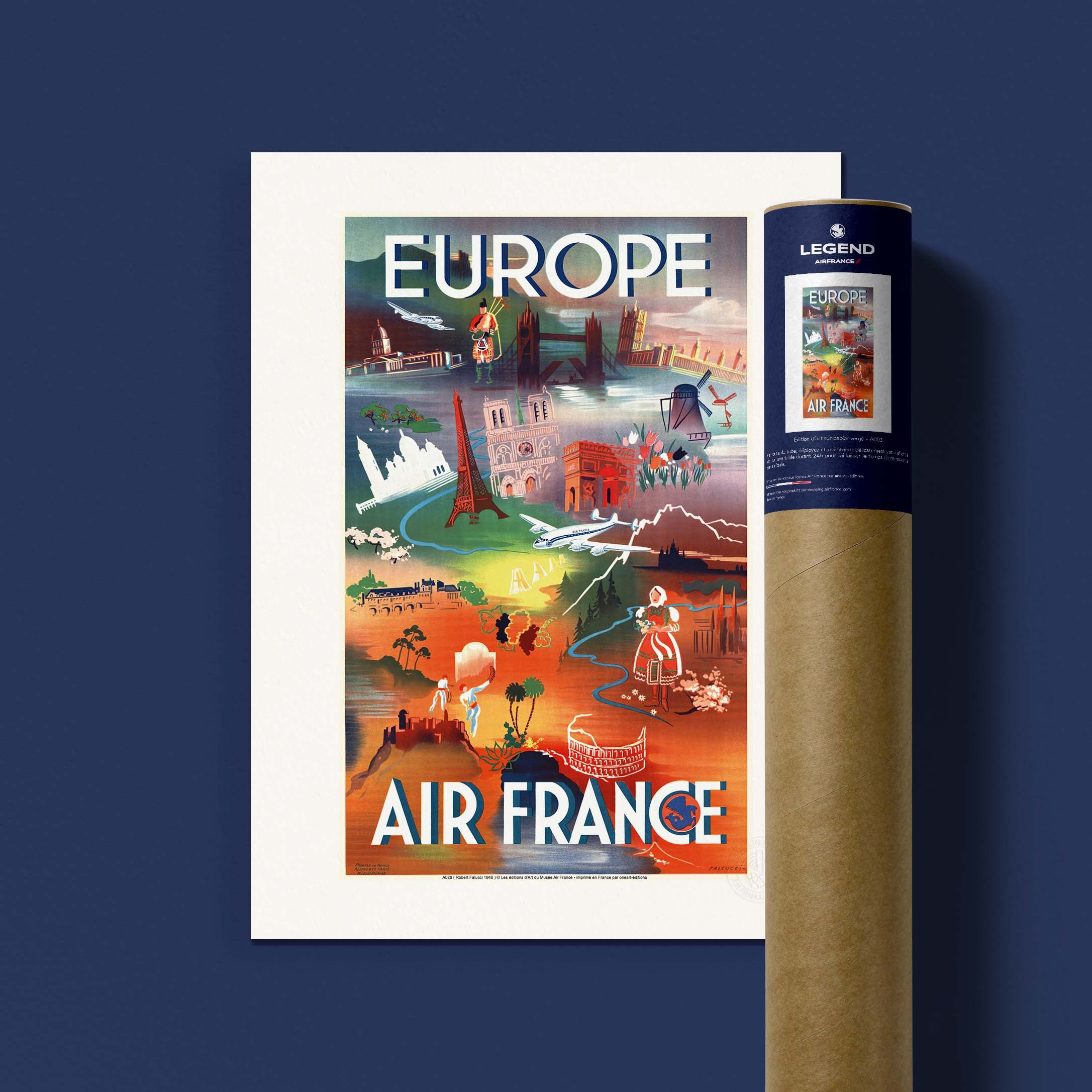 Affiche Air France - Europe, monuments