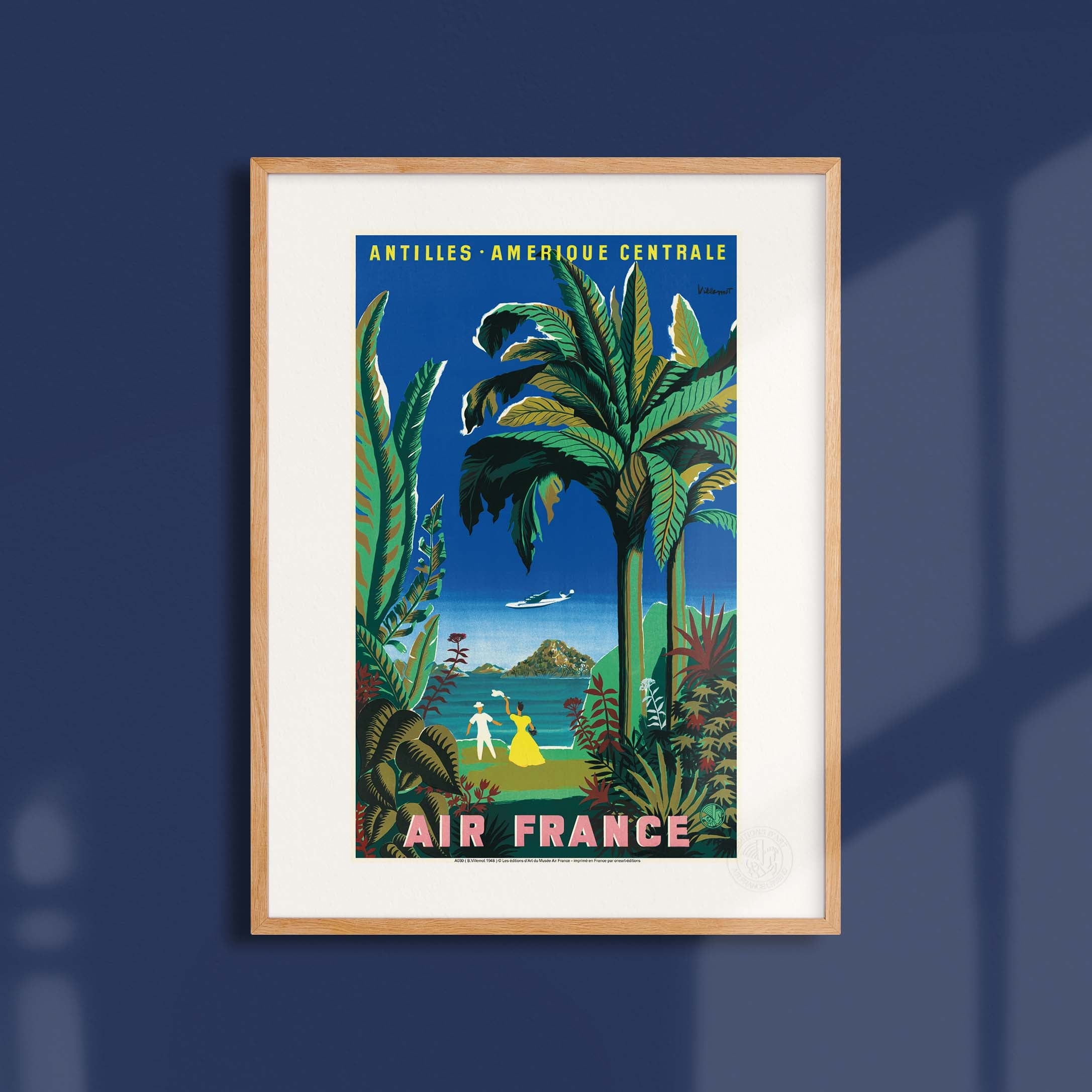 Affiche Air France - Antilles - Amérique Centrale, palmier