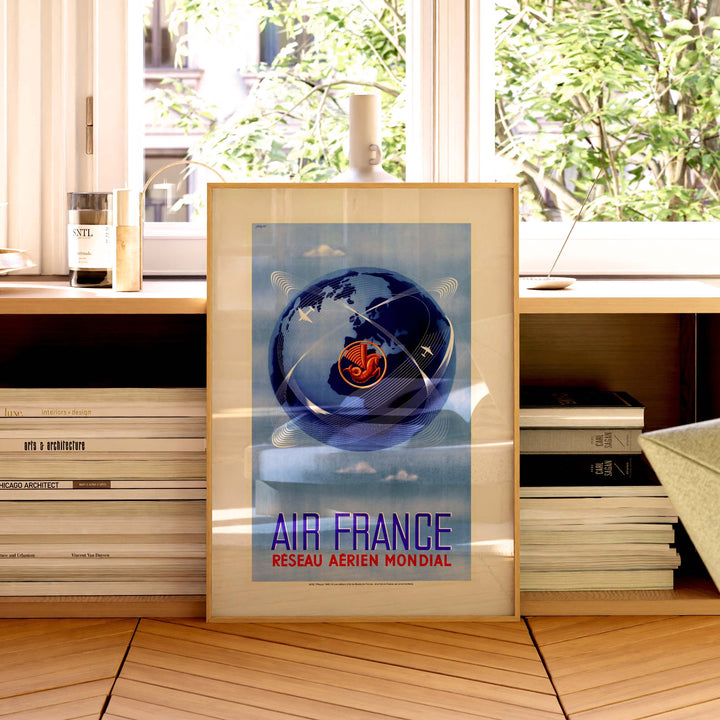 Affiche Air France - Réseau Aérien Mondial